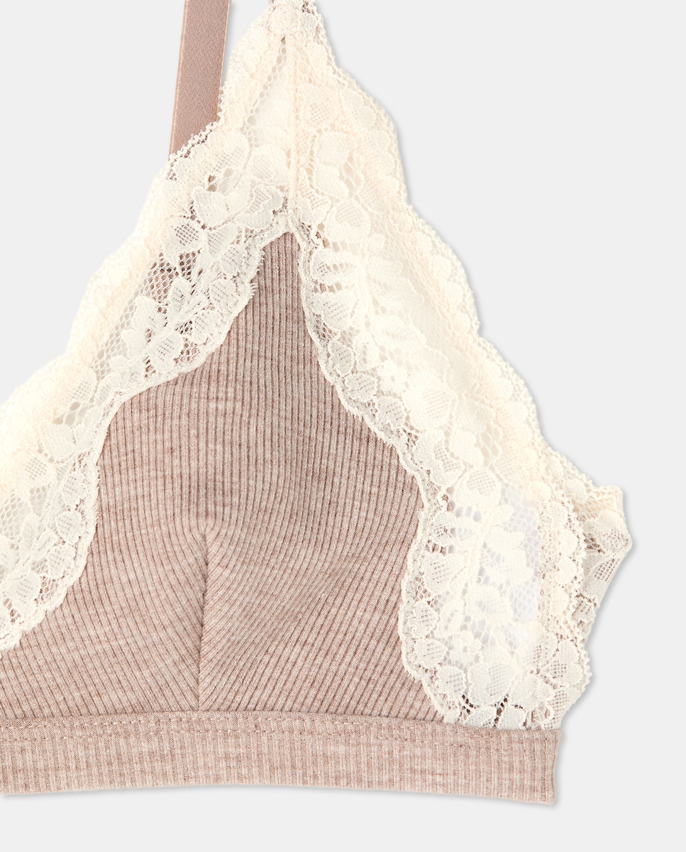 Bralette com Debruado de Renda Castanho-5