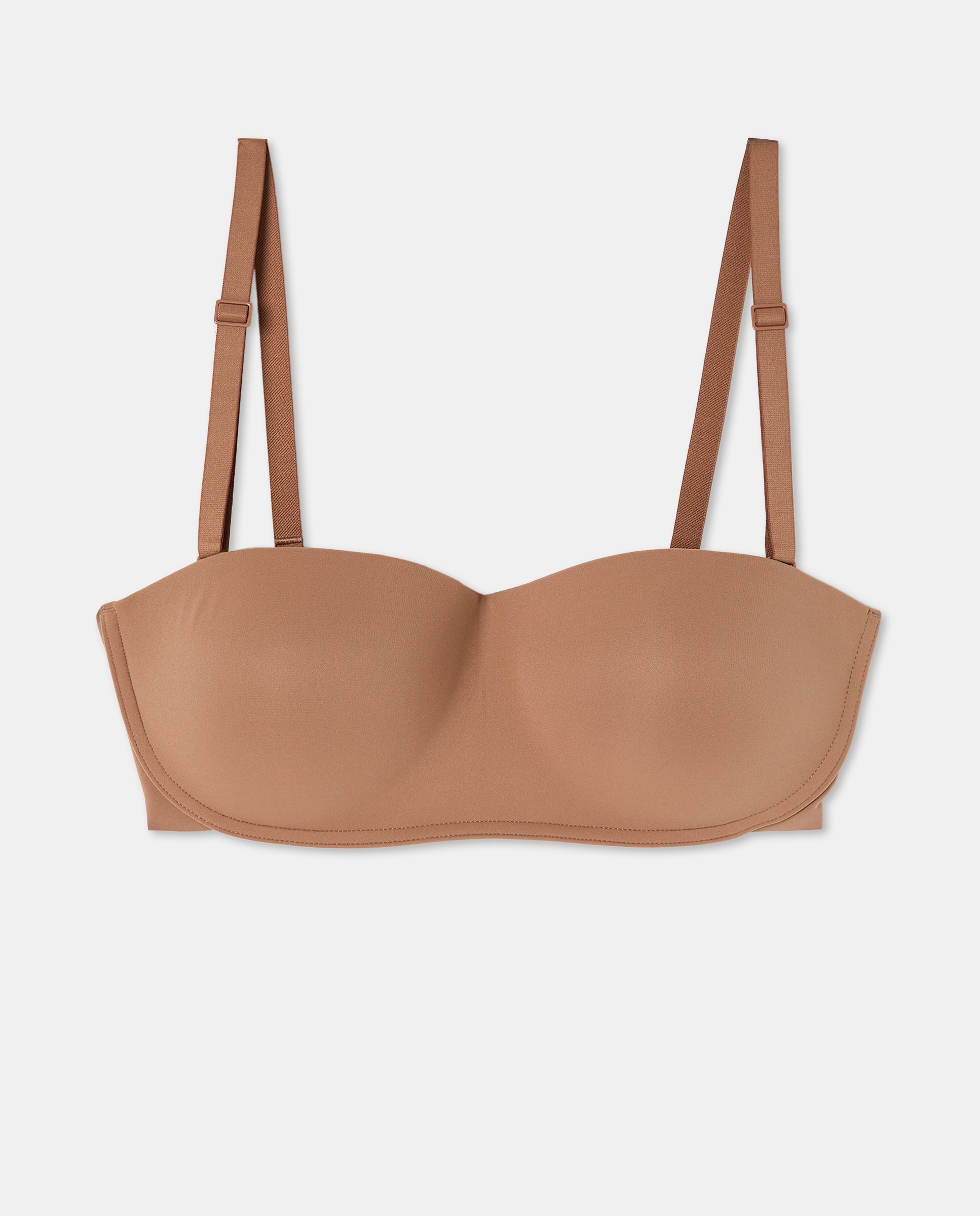 Sujetador bandeau de microfibra - Énfasis - Marrón Marrón-1