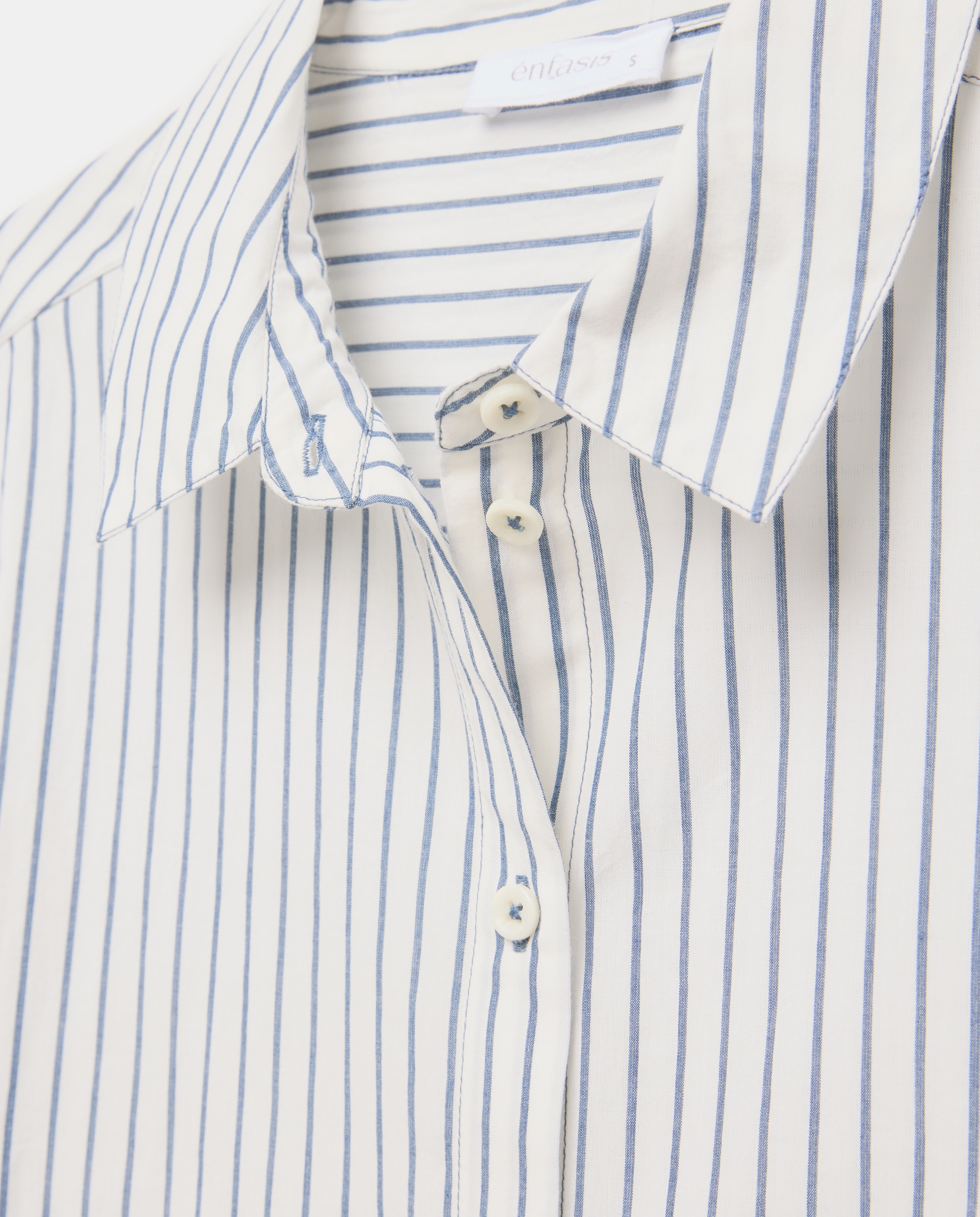 Camisa às Riscas Branco-5