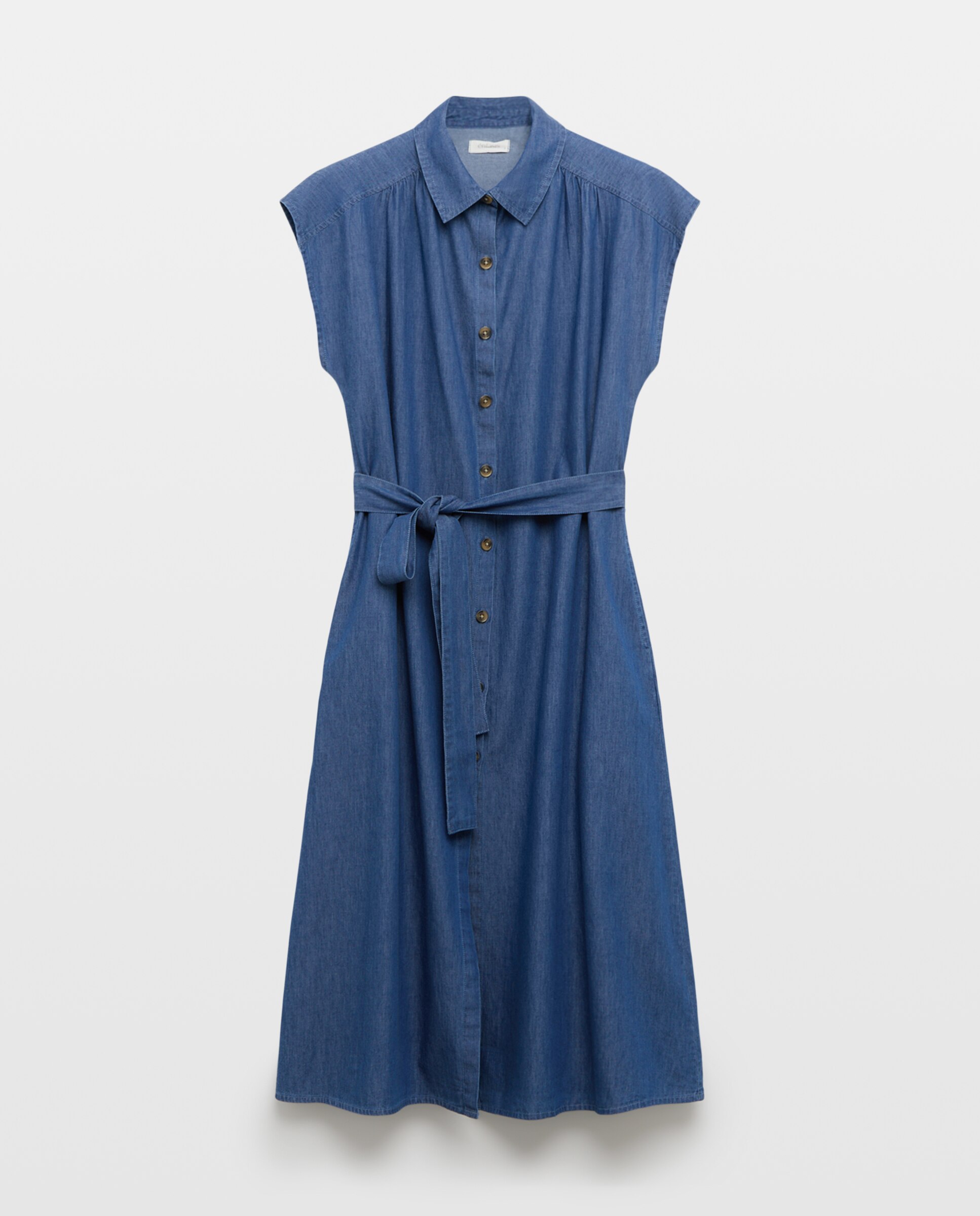 Imagen 4 de Vestido camisero de mujer manga corta con cinturón - Énfasis - Azul pálido Azul pálido