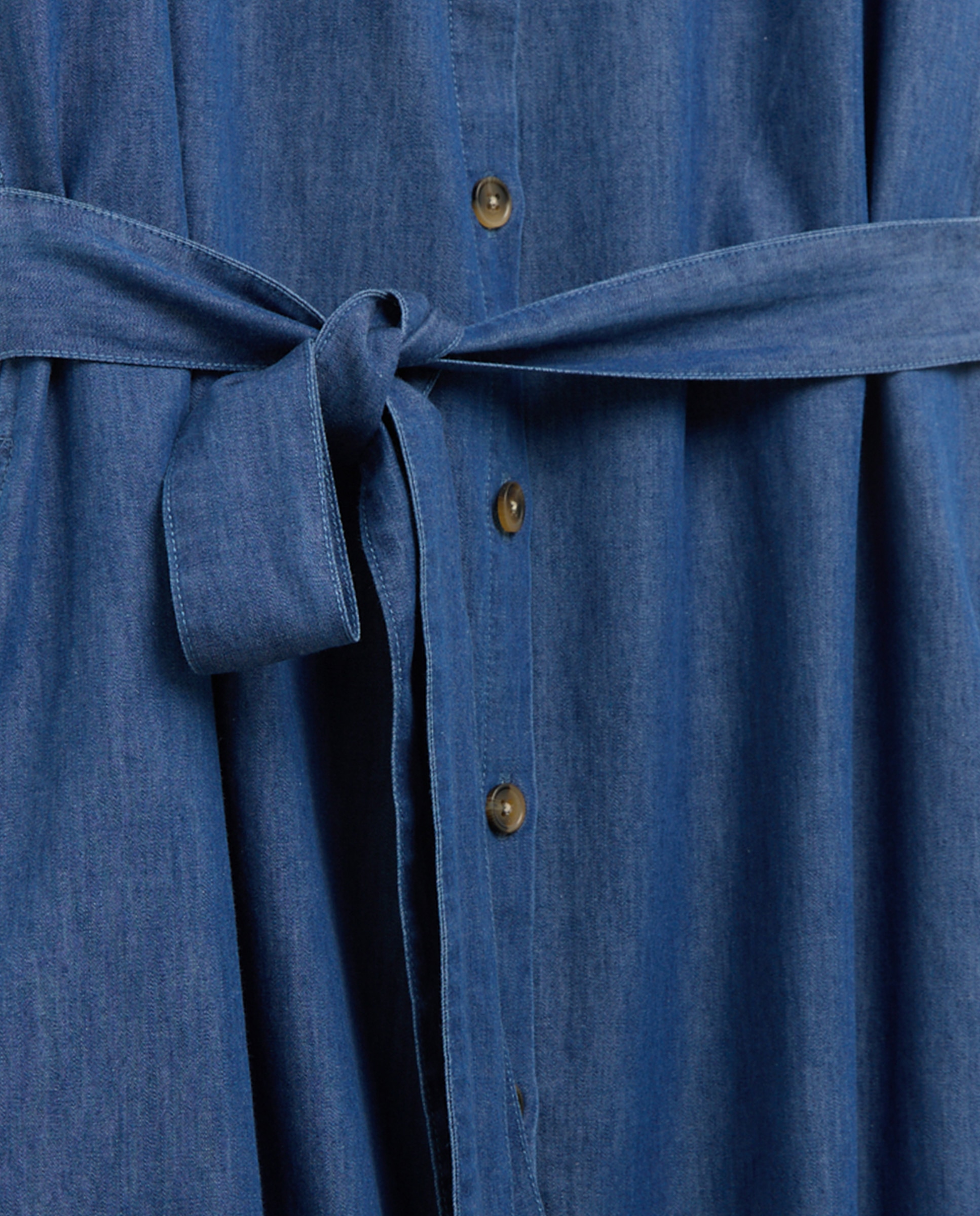 Imagen 5 de Vestido camisero de mujer manga corta con cinturón - Énfasis - Azul pálido Azul pálido