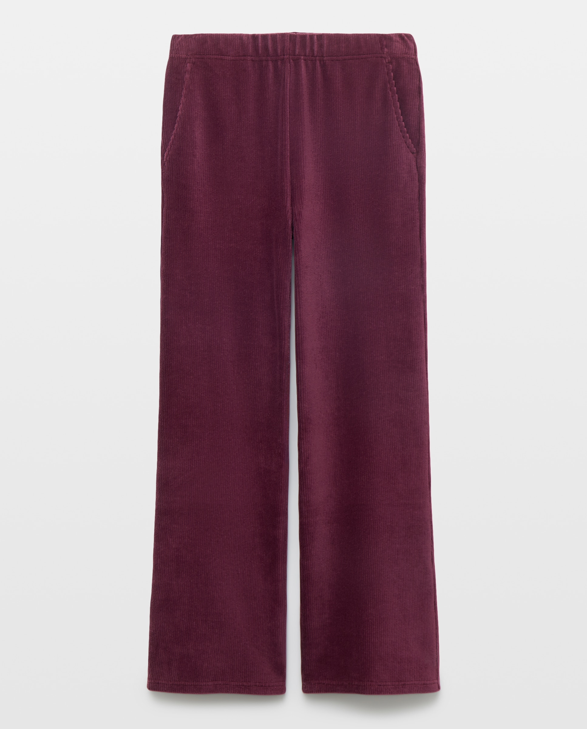 Pantalón con goma en cintura de mujer - Énfasis - Burdeos Burdeos-4
