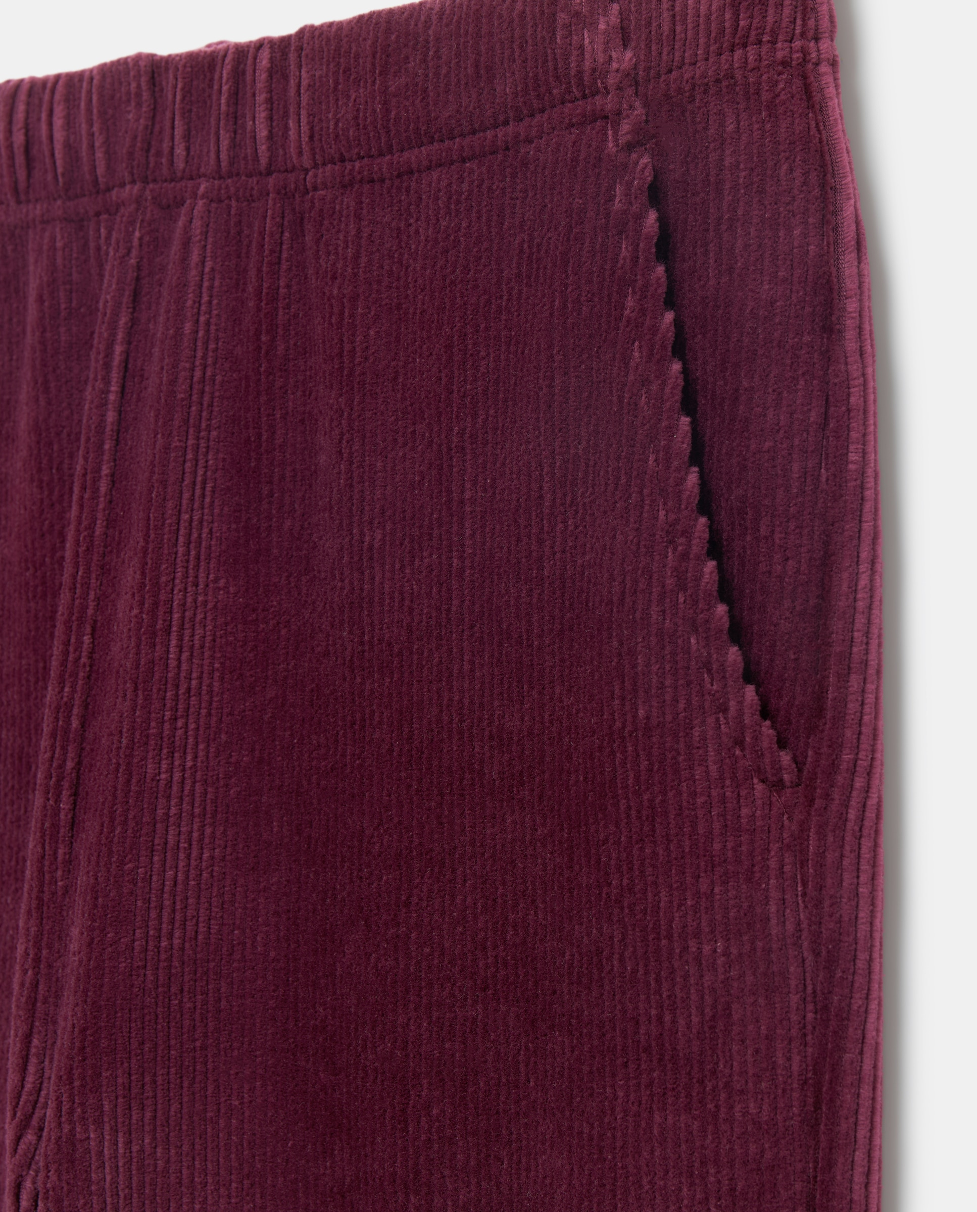 Pantalón con goma en cintura de mujer - Énfasis - Burdeos Burdeos-5