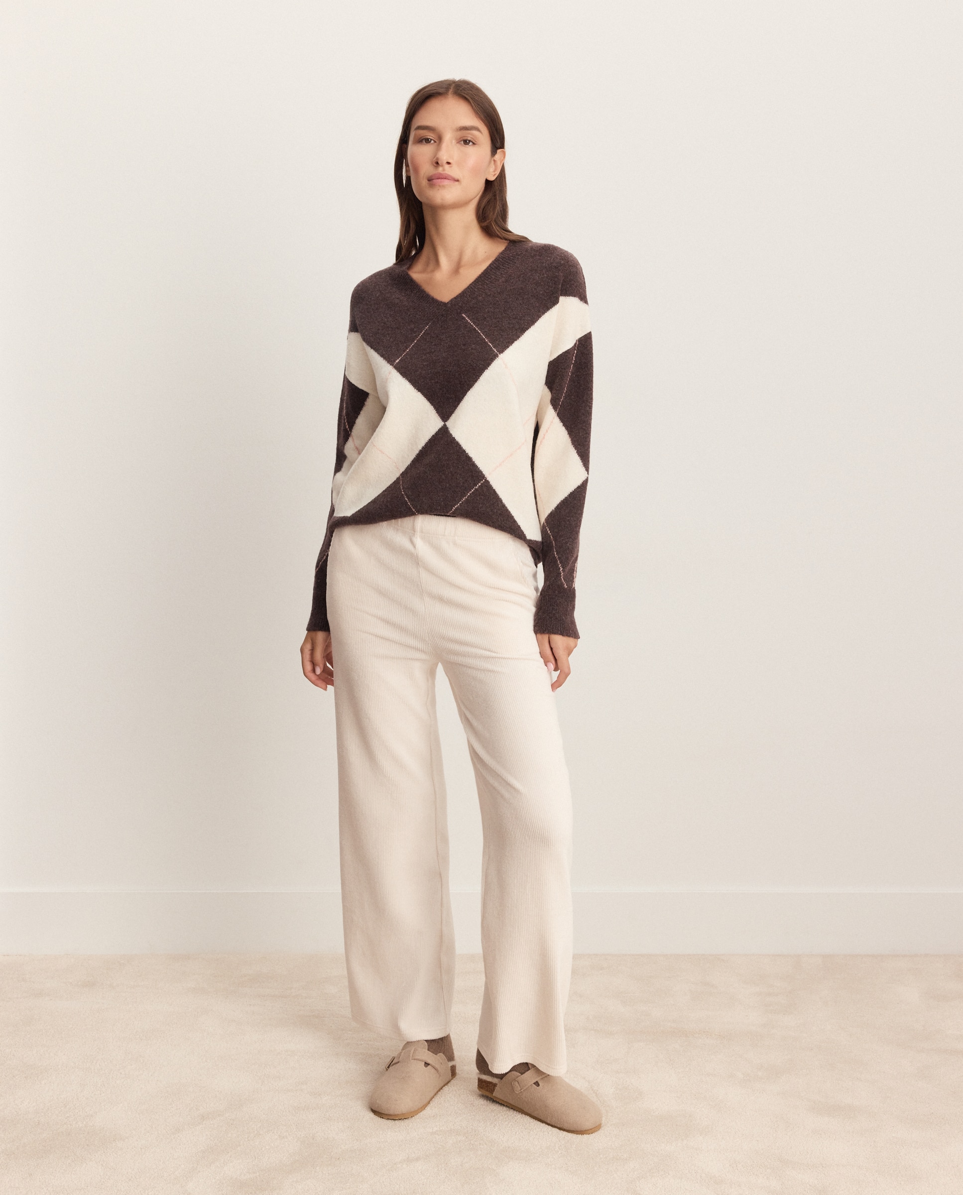 Pantalón con goma en cintura de mujer - Énfasis - 120 Crudo 120 Crudo-1