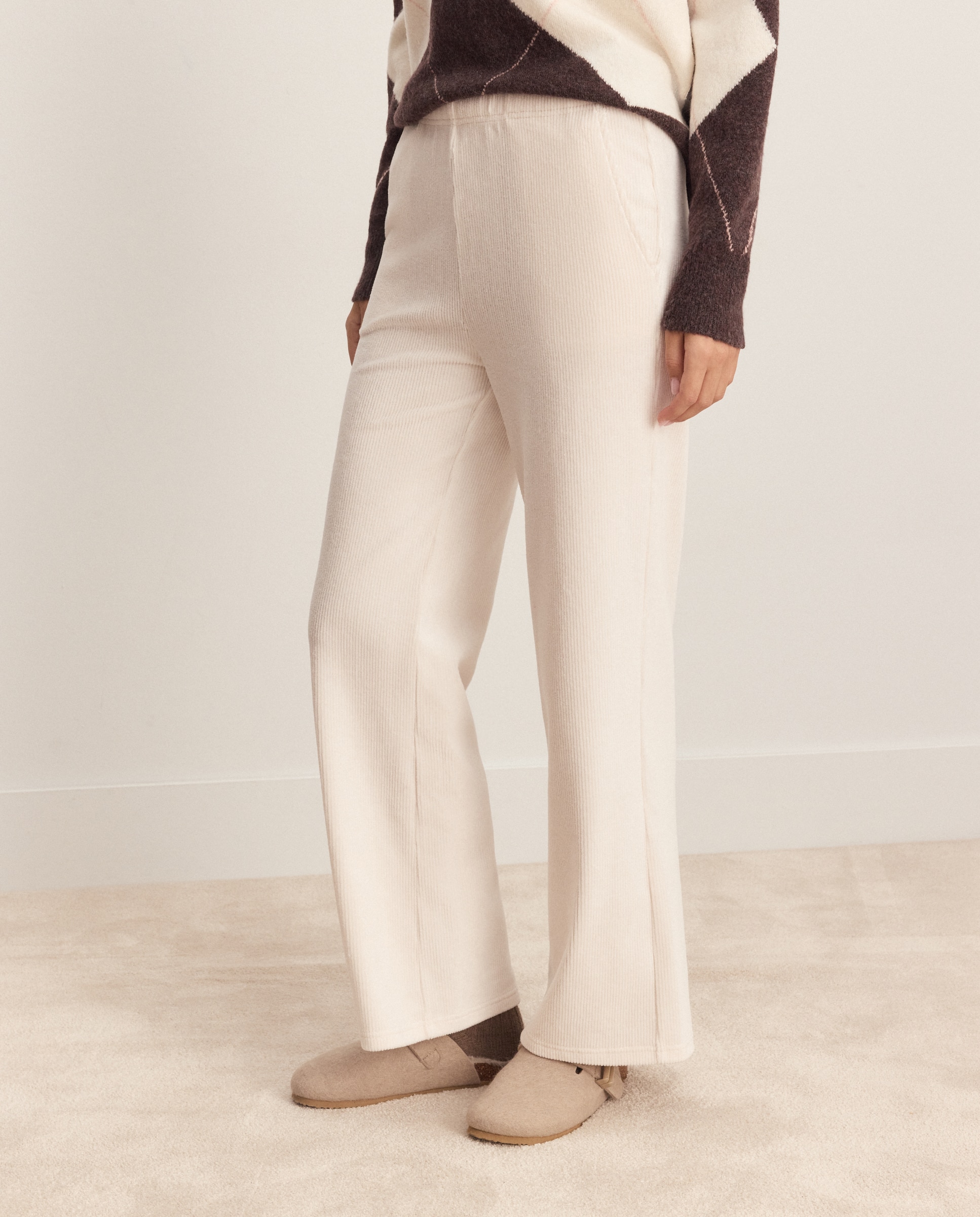 Pantalón con goma en cintura de mujer - Énfasis - 120 Crudo 120 Crudo-2