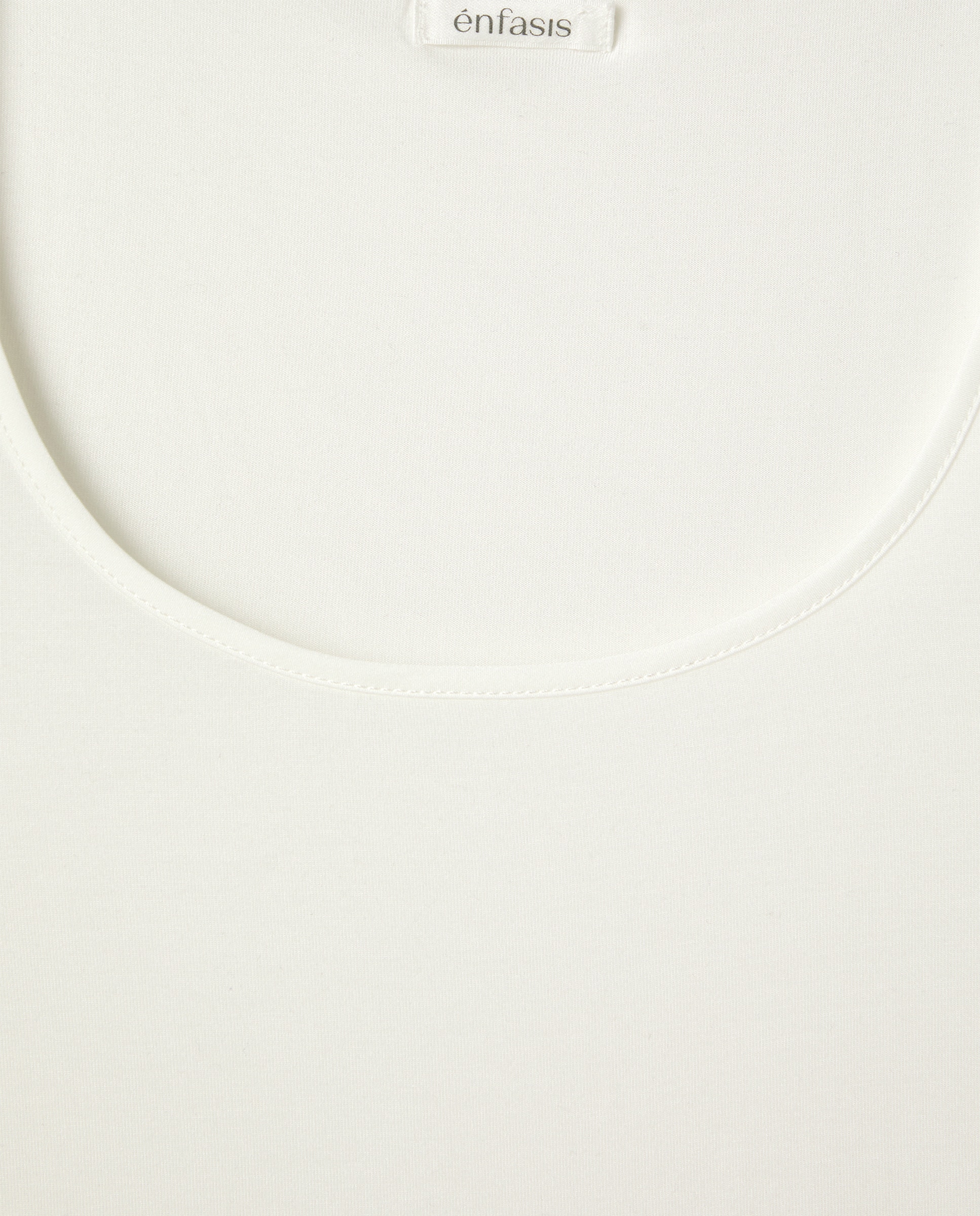 Camisola Interior com Vivos de Cetim 120 Cru-5
