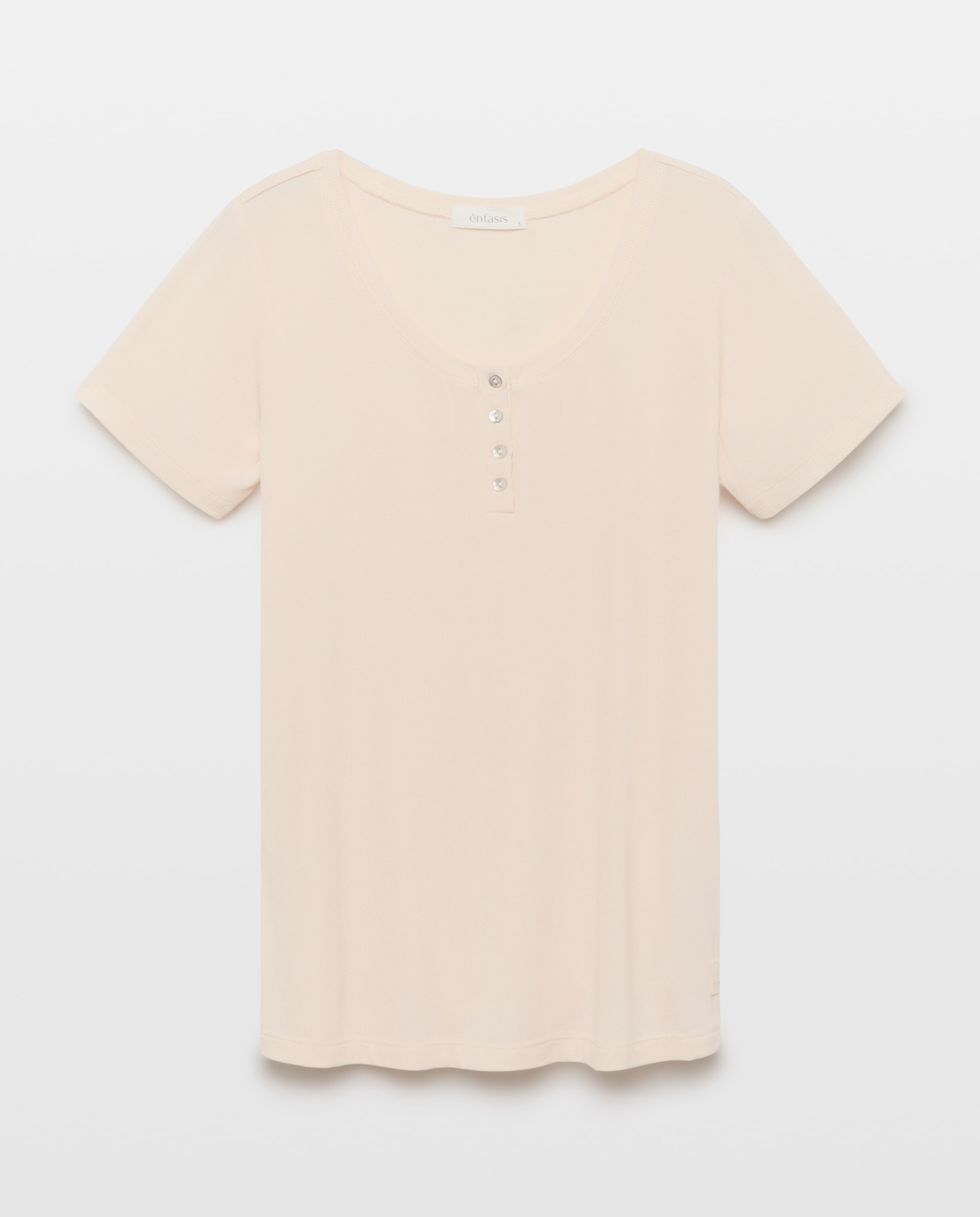 T-shirt de Decote Redondo 730 Camel-4