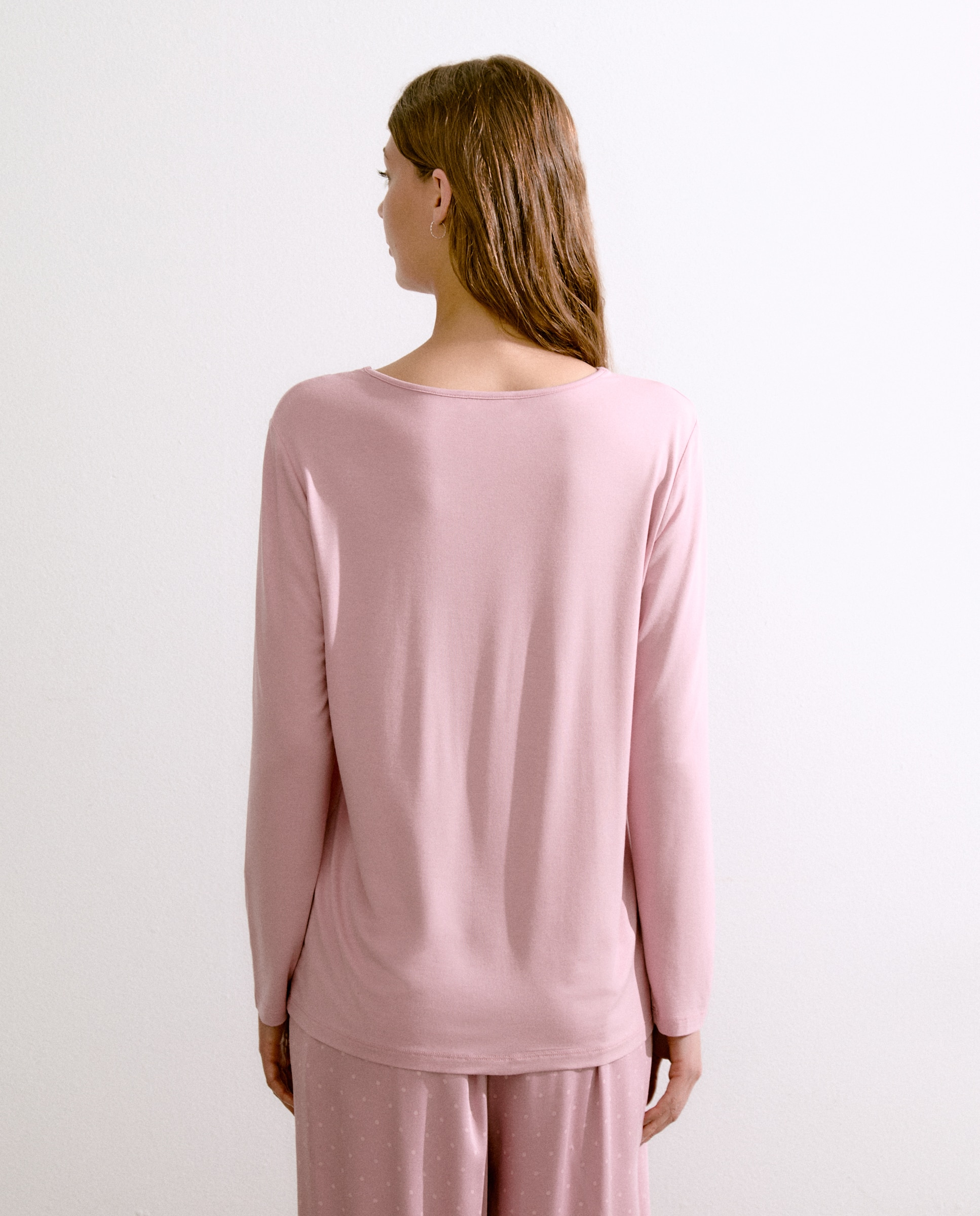 Camisola de pijama com manga comprida 200 Rosa-3