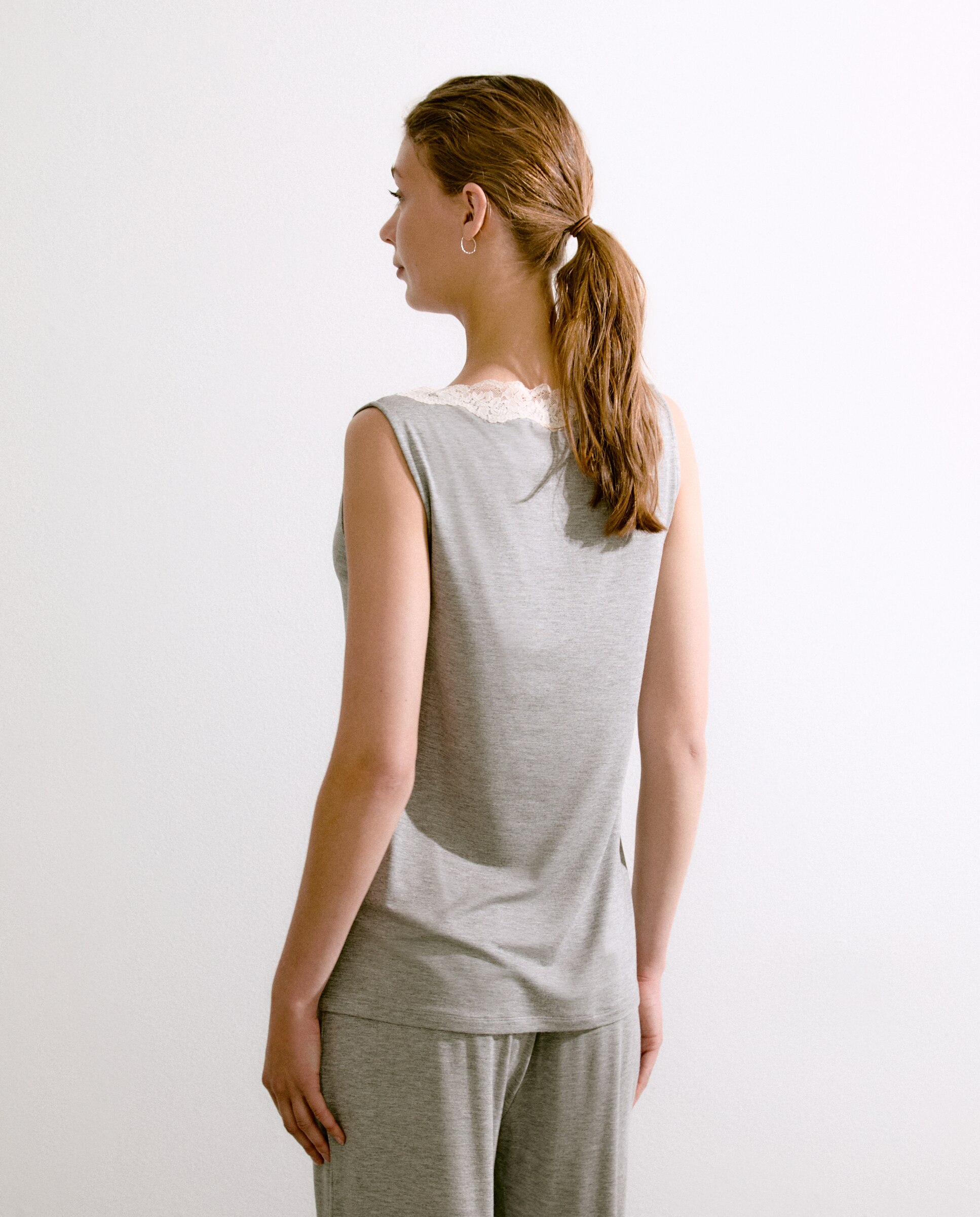 Camisola de Pijama com Alças 820 Cinzento Médio-3