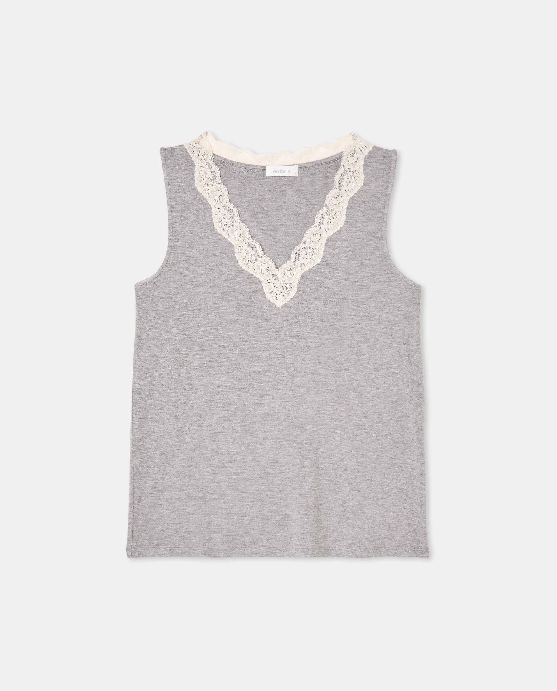 Camisola de Pijama com Alças 820 Cinzento Médio-4