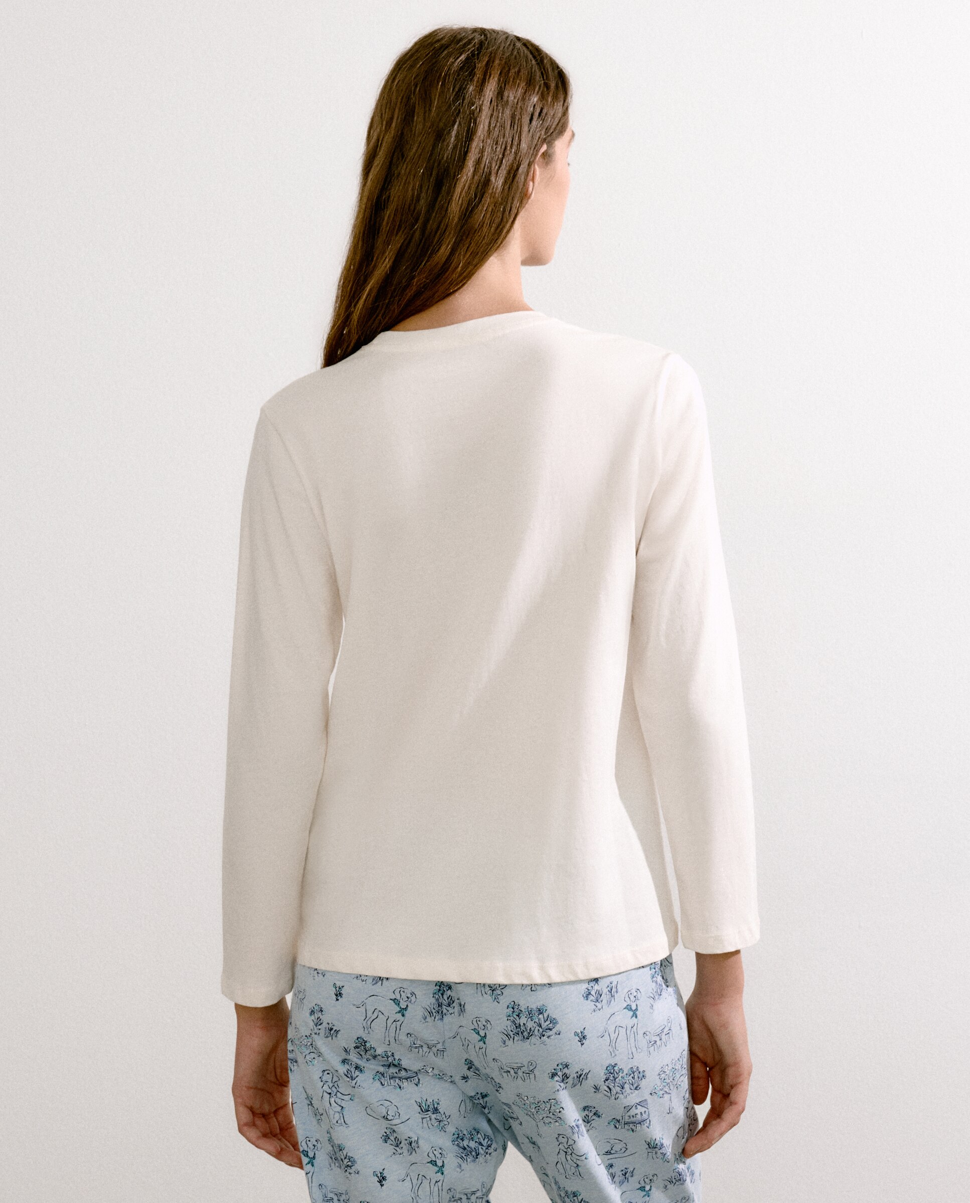 Camisola de Pijama Branco-marfim-2