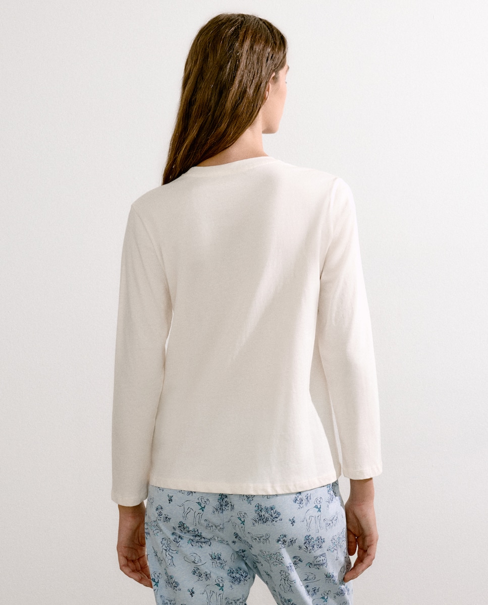 Camisola de Pijama Branco-marfim-2