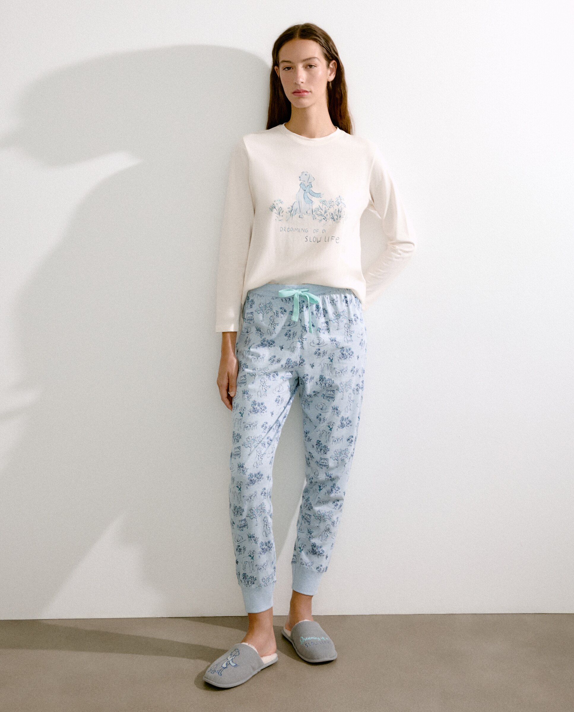 Camisola de Pijama Branco-marfim-3