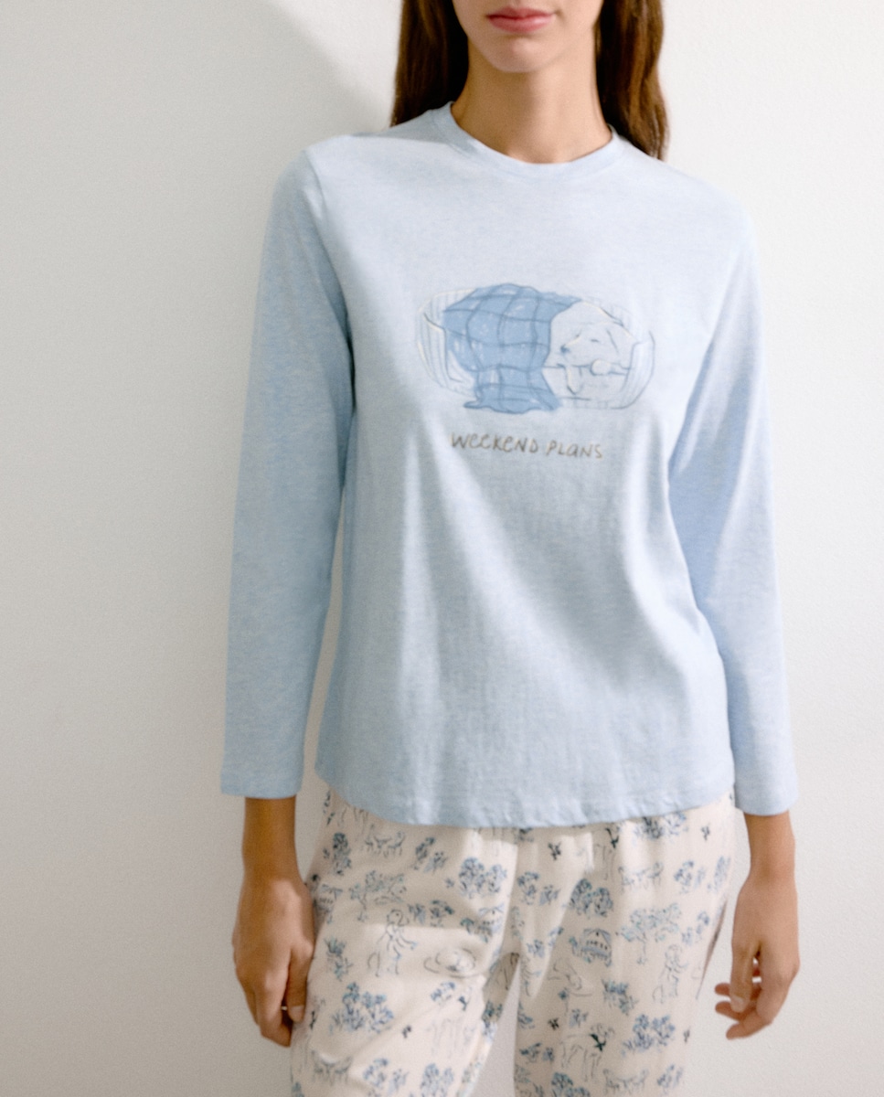 Camisola de Pijama 410 Azul Claro-2