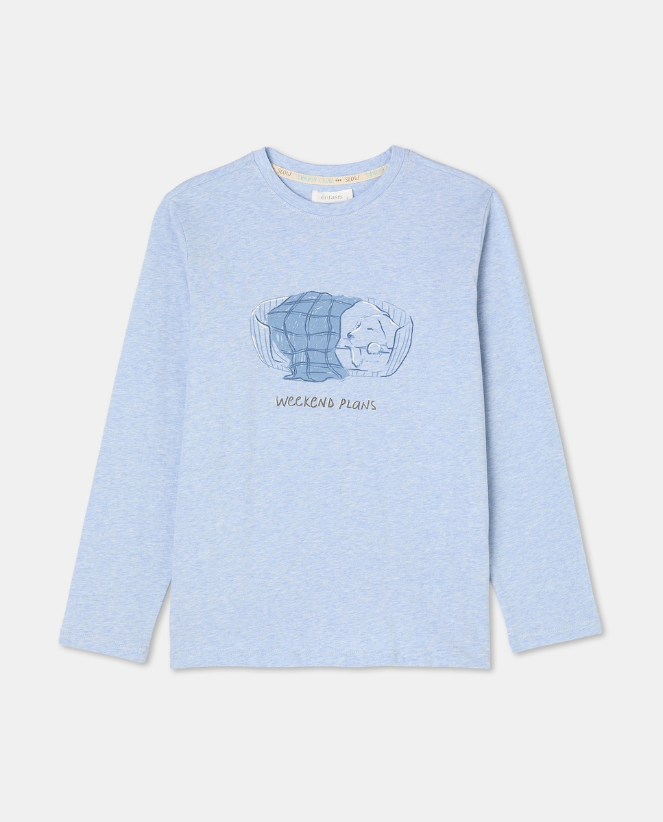 Camisola de Pijama 410 Azul Claro-4