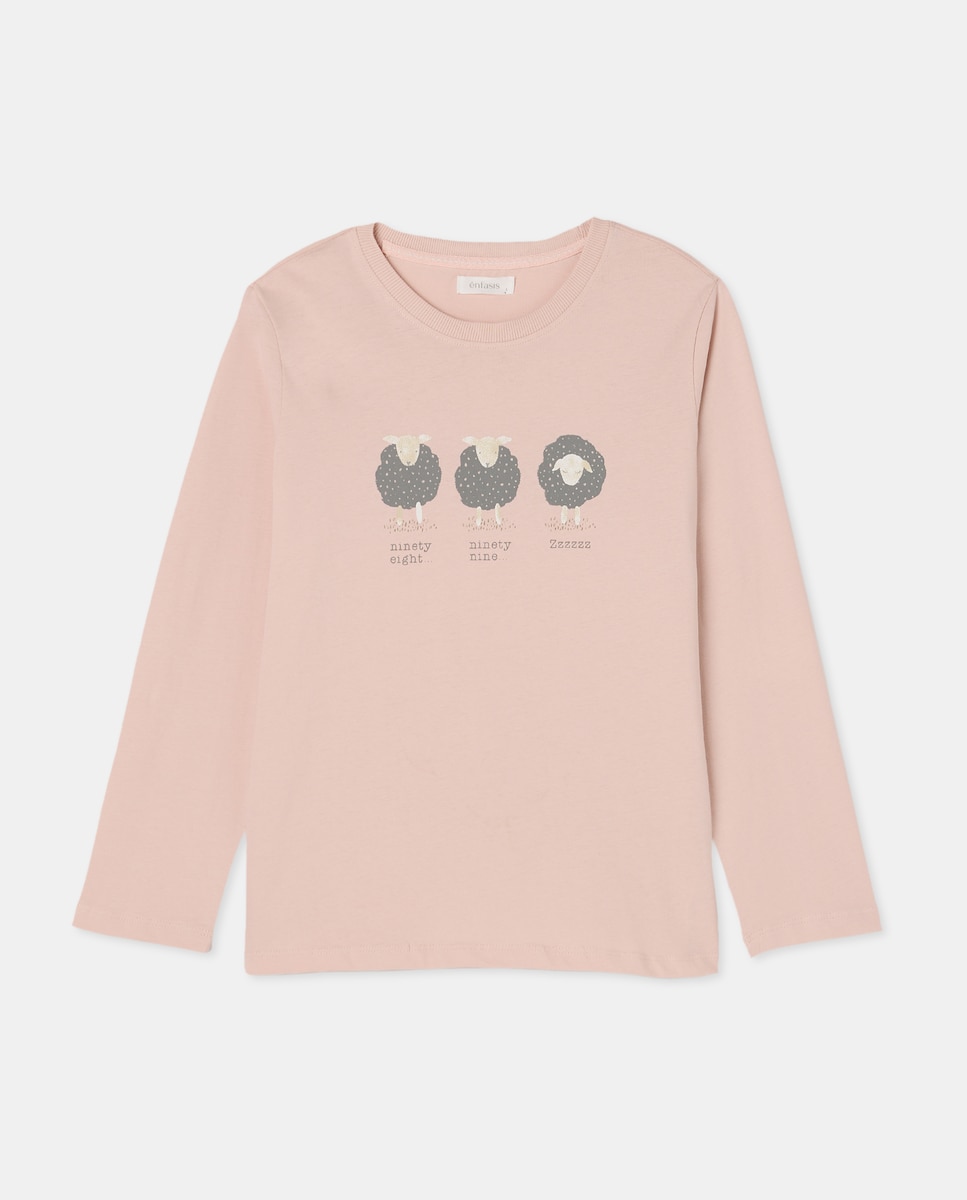 Camisola de pijama com manga comprida 220 Rosa Pálido-4