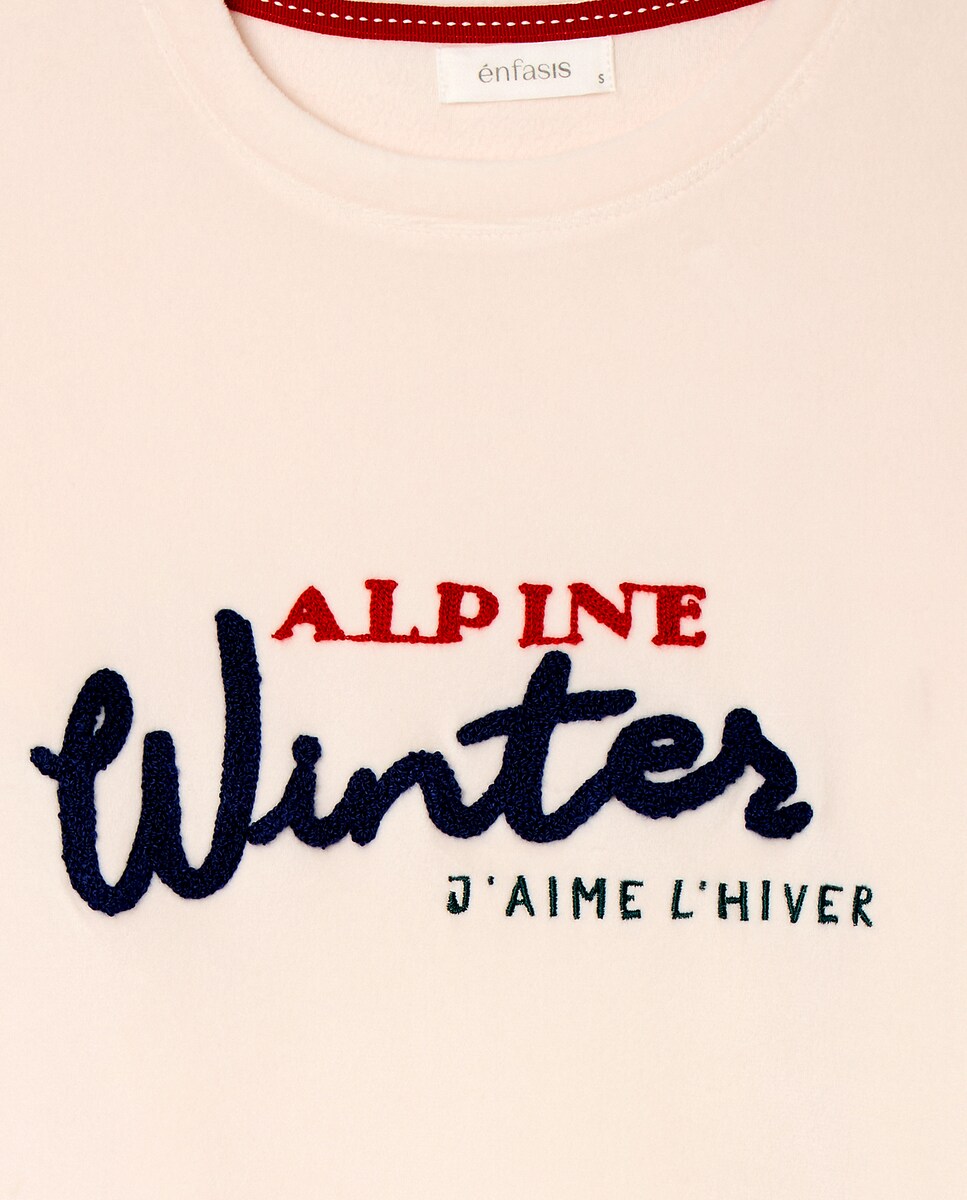 Imagem 0 de Camisola de Pijama com Letras Flocadas