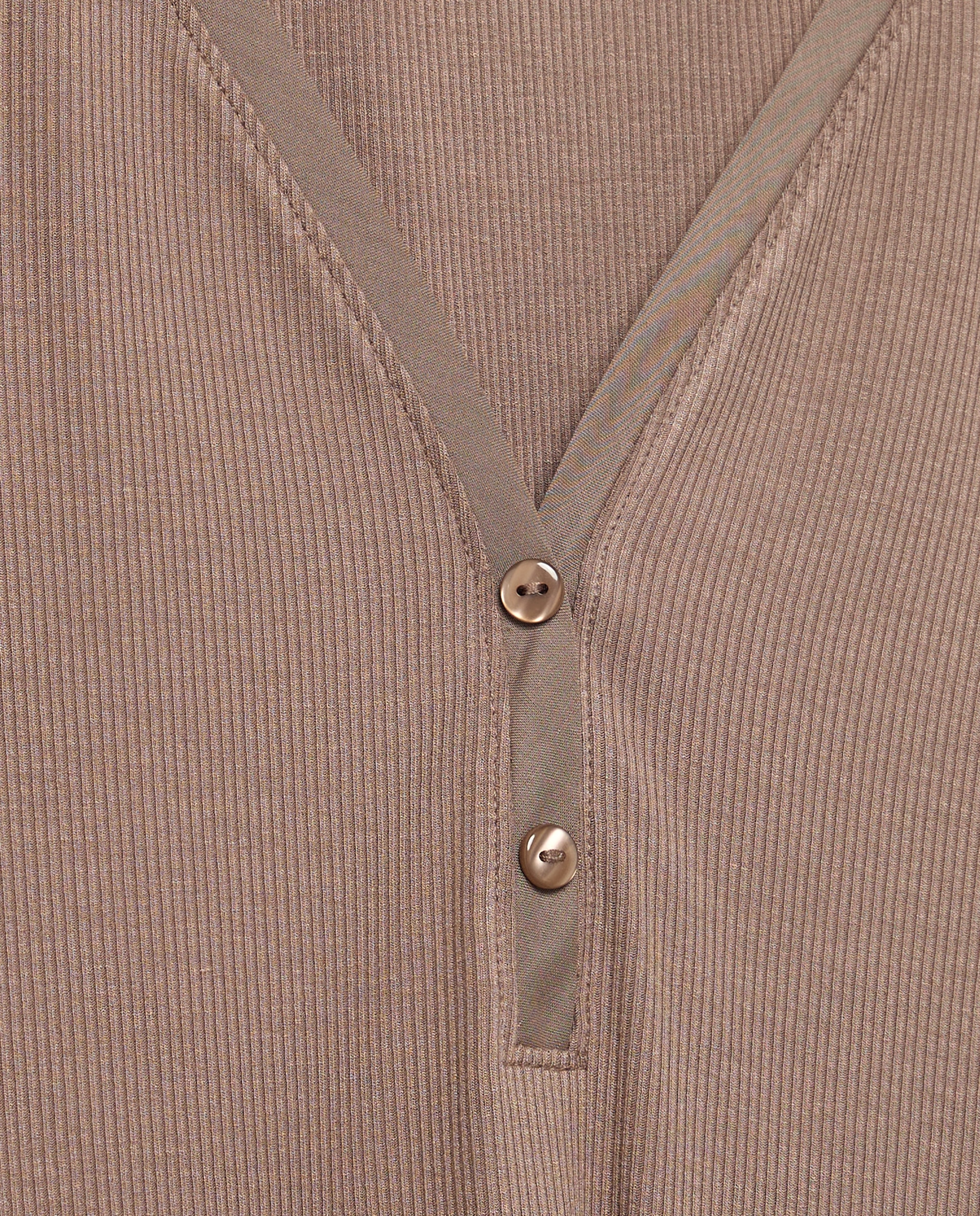 Camisola de Pijama com Decote em Bico com Botões Vison Claro-2