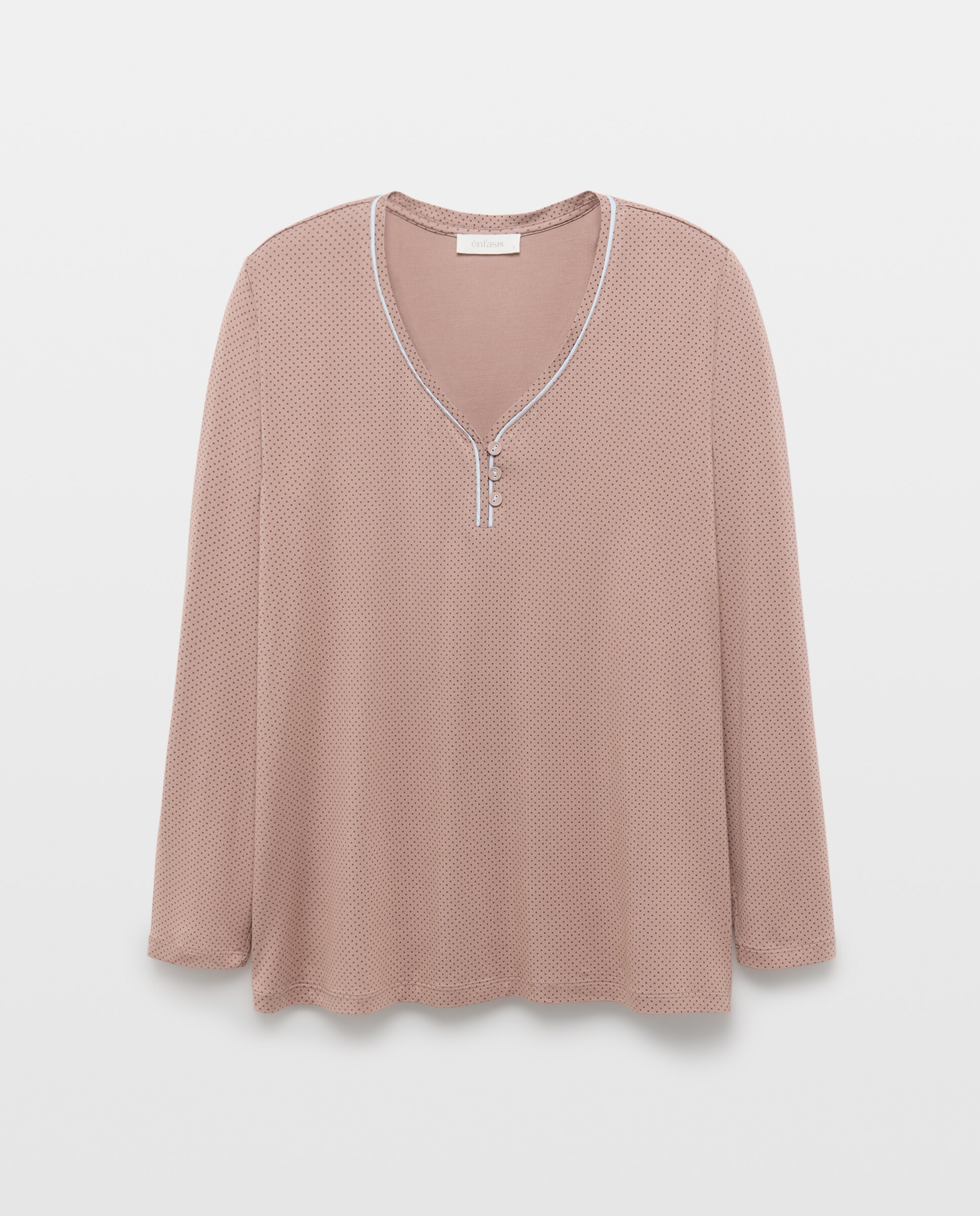 Camiseta de mujer de cuello pico - Énfasis - Marrón Marrón-4