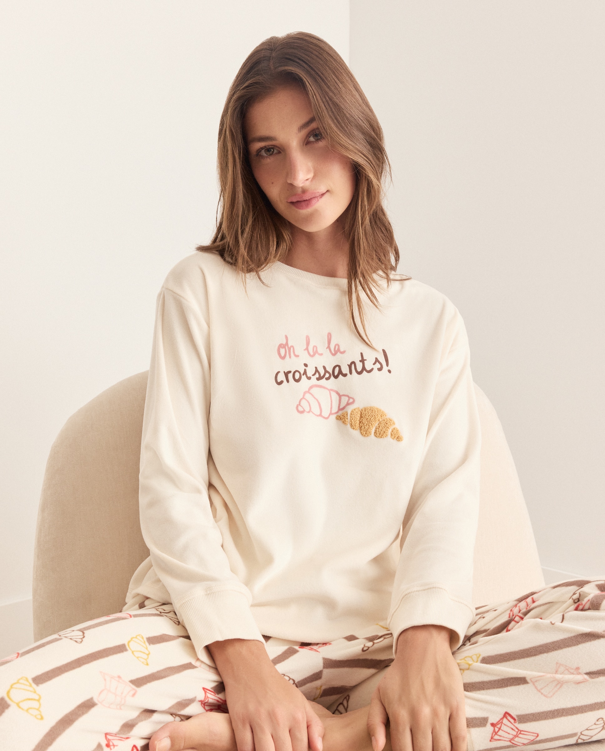 Camiseta de pijama estampada de mujer - Énfasis - 120 Crudo 120 Crudo-1