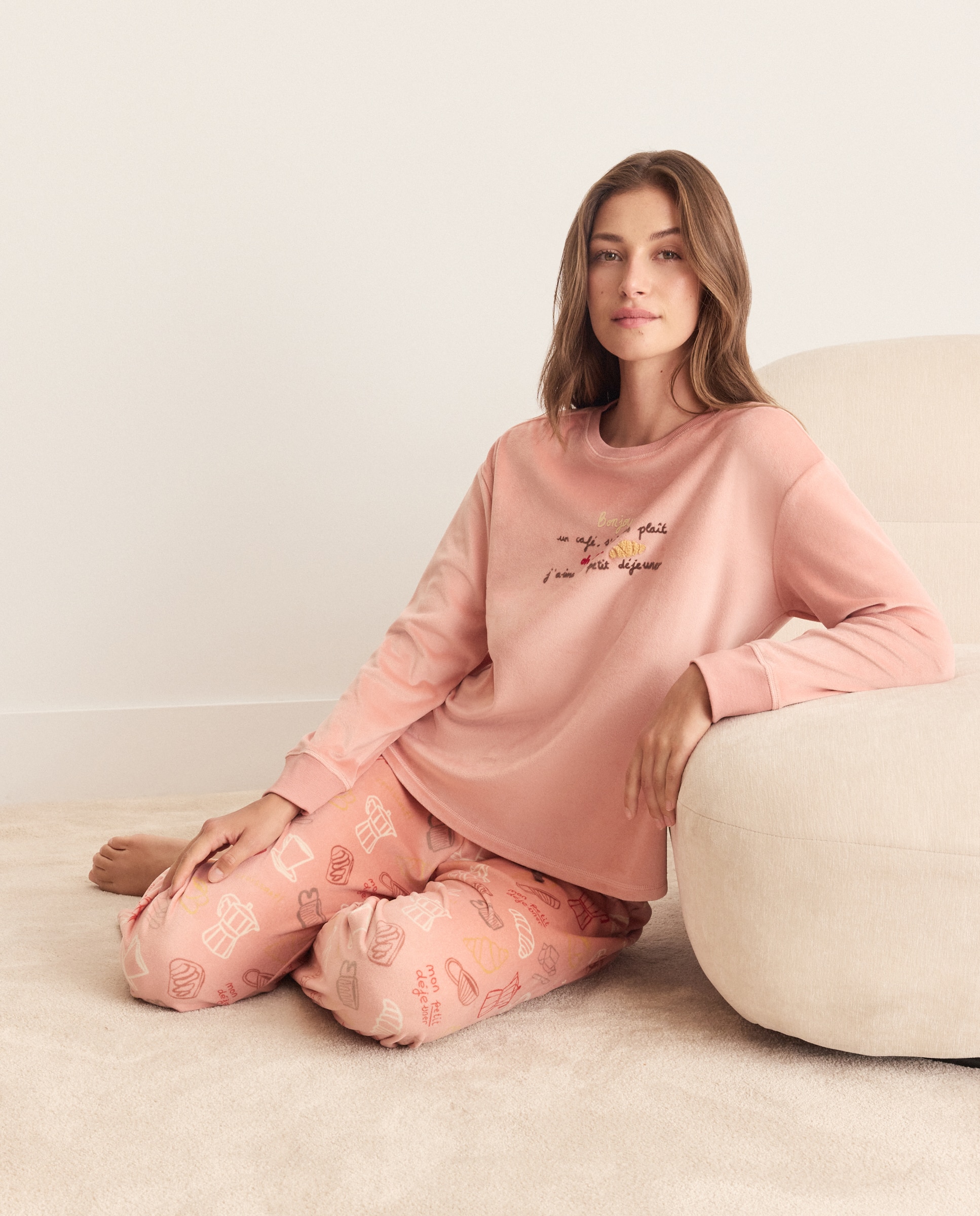 Camiseta de pijama lisa de mujer - Énfasis - 200 Rosa 200 Rosa-2