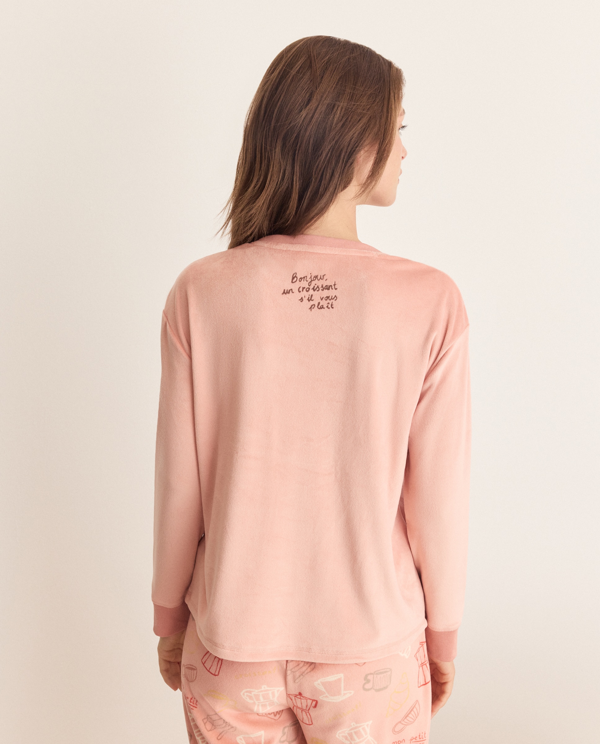 Camiseta de pijama lisa de mujer - Énfasis - 200 Rosa 200 Rosa-3
