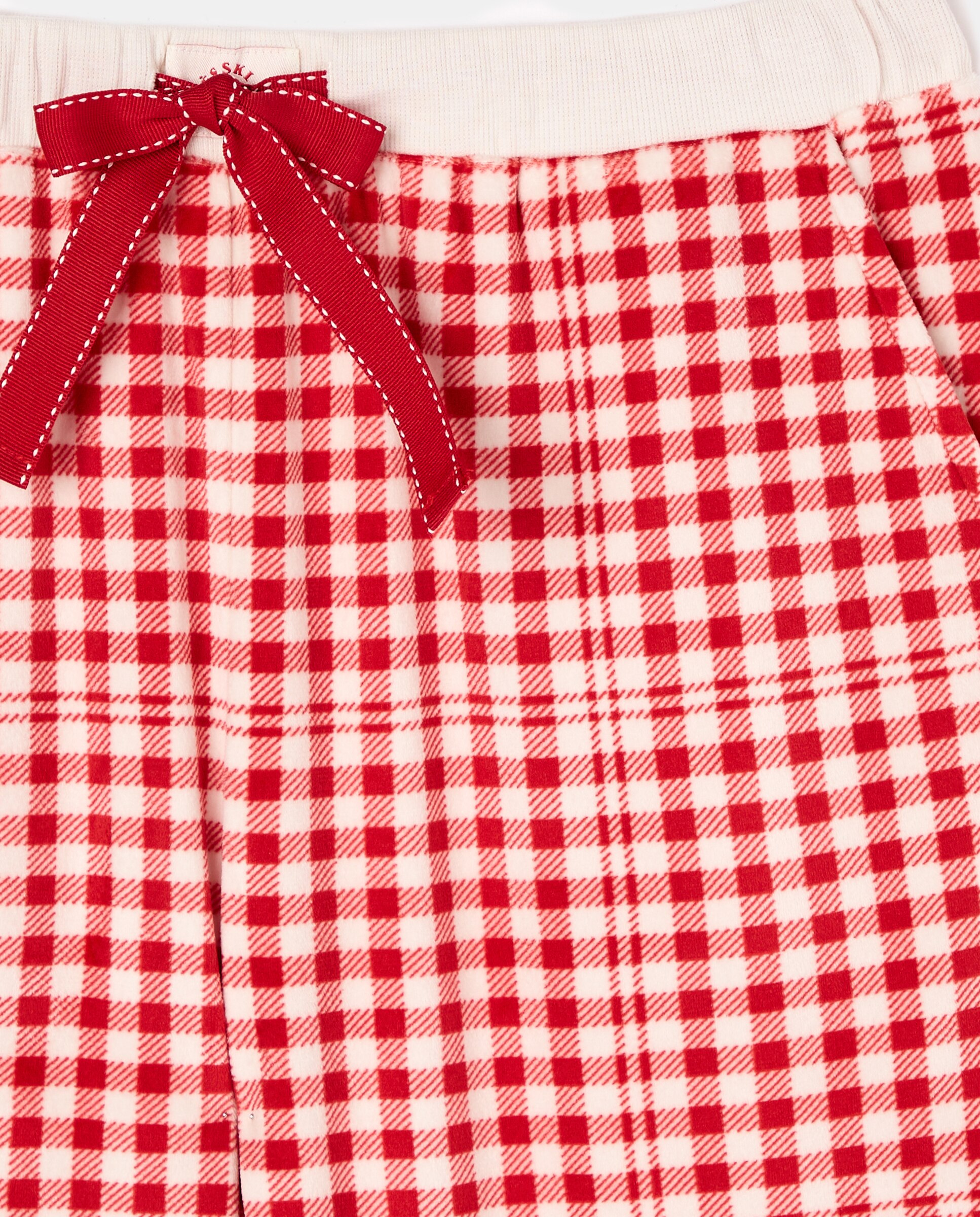 Calças de pijama aos quadrados Vermelho-5