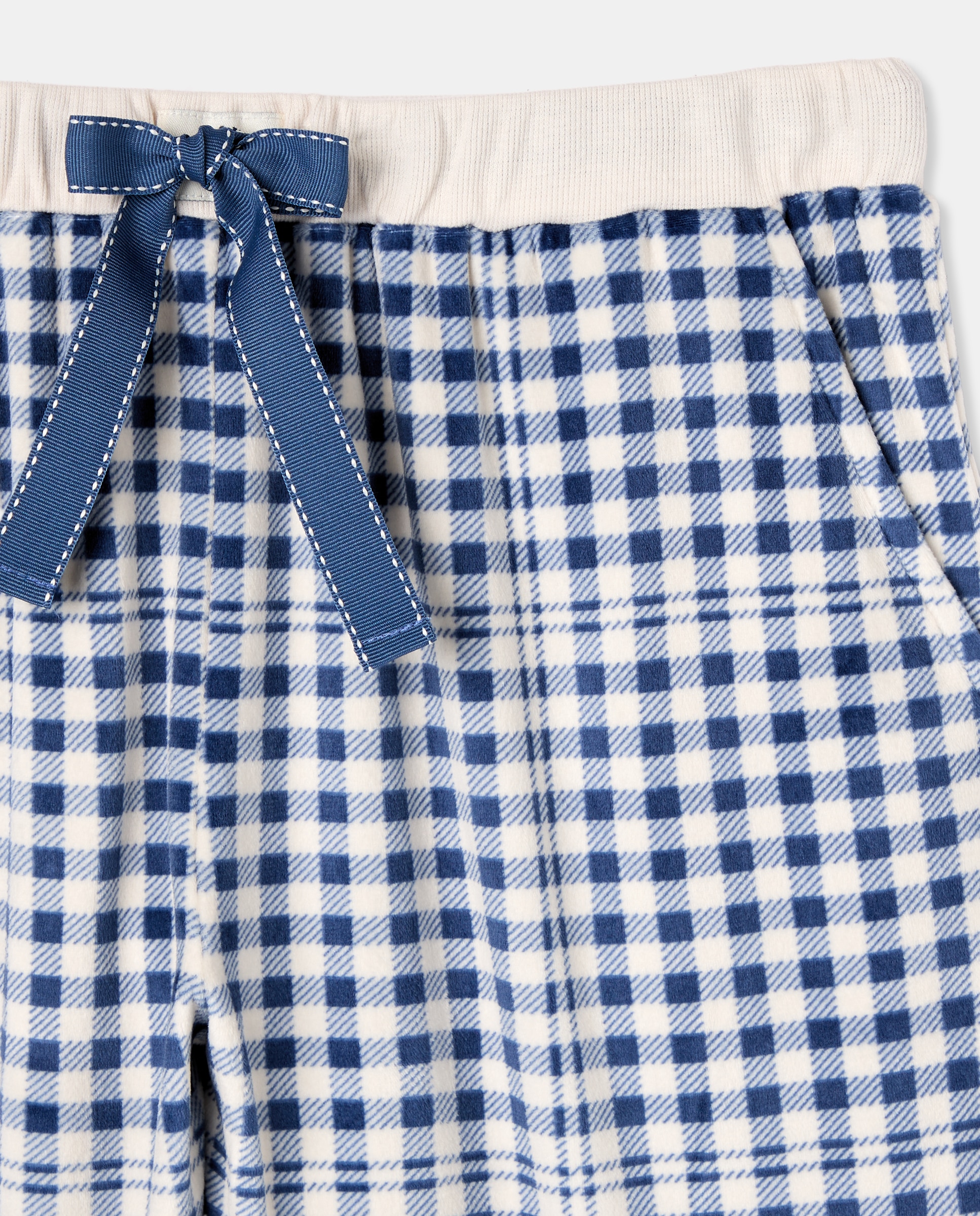 Calças de pijama aos quadrados Azul-5