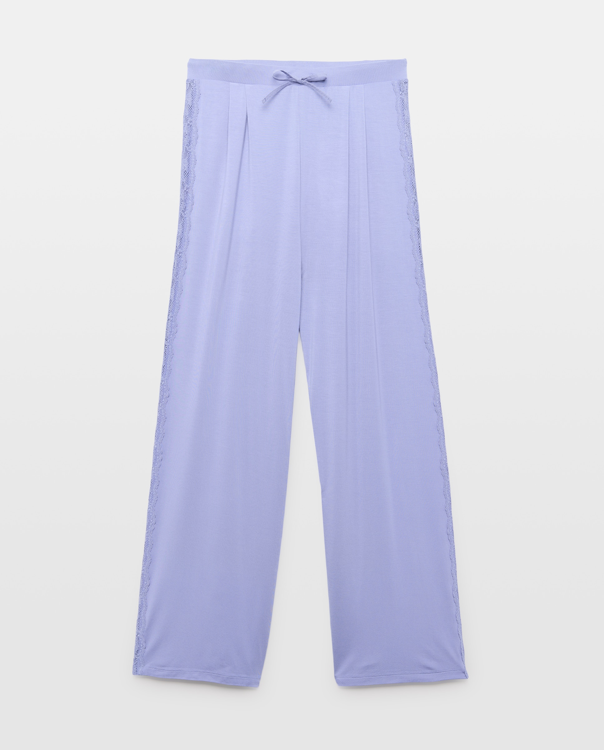 Calças de Viscose Lisas 400 Azul-4