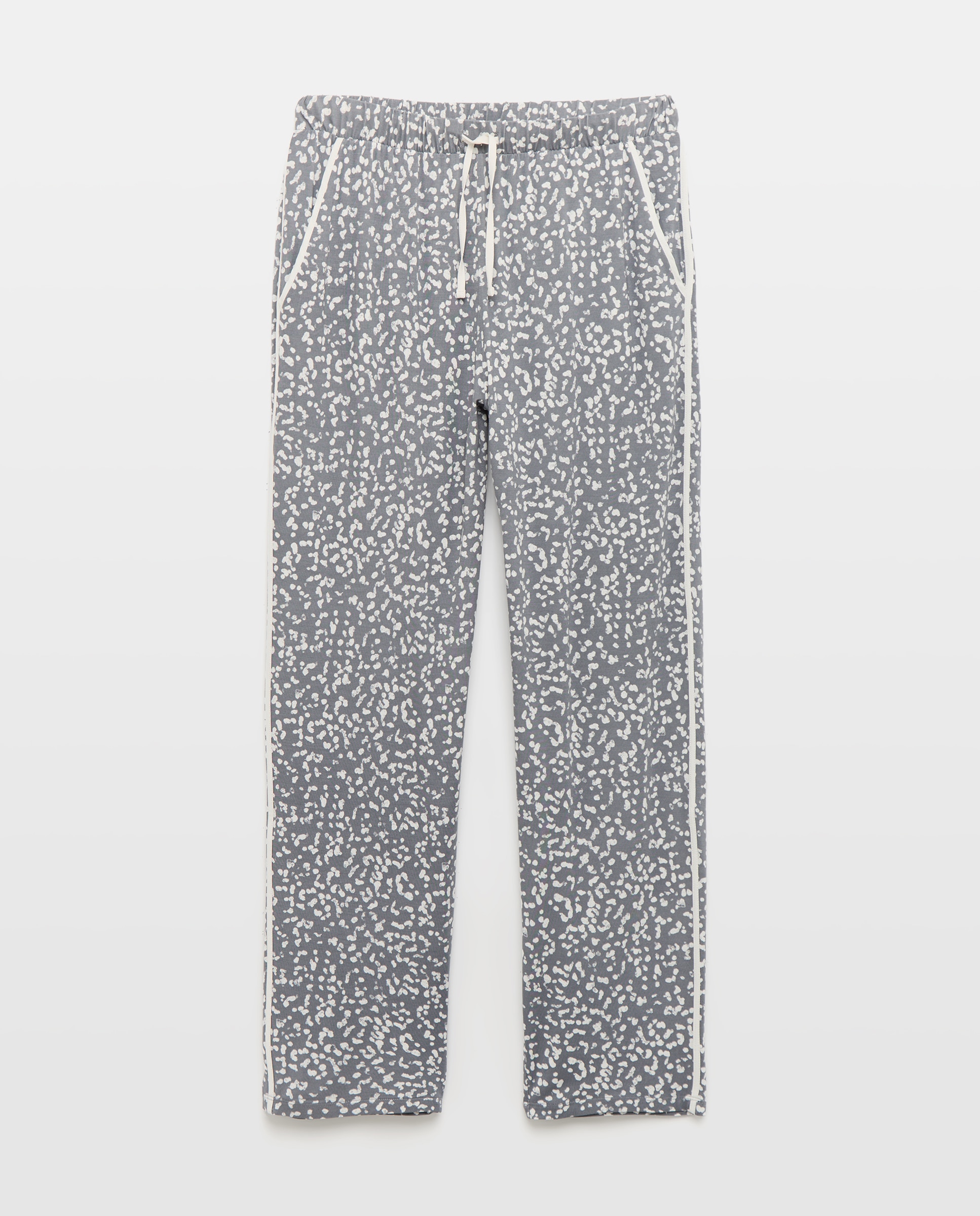 Calças de Pijama com Estampado Floral Branco-4