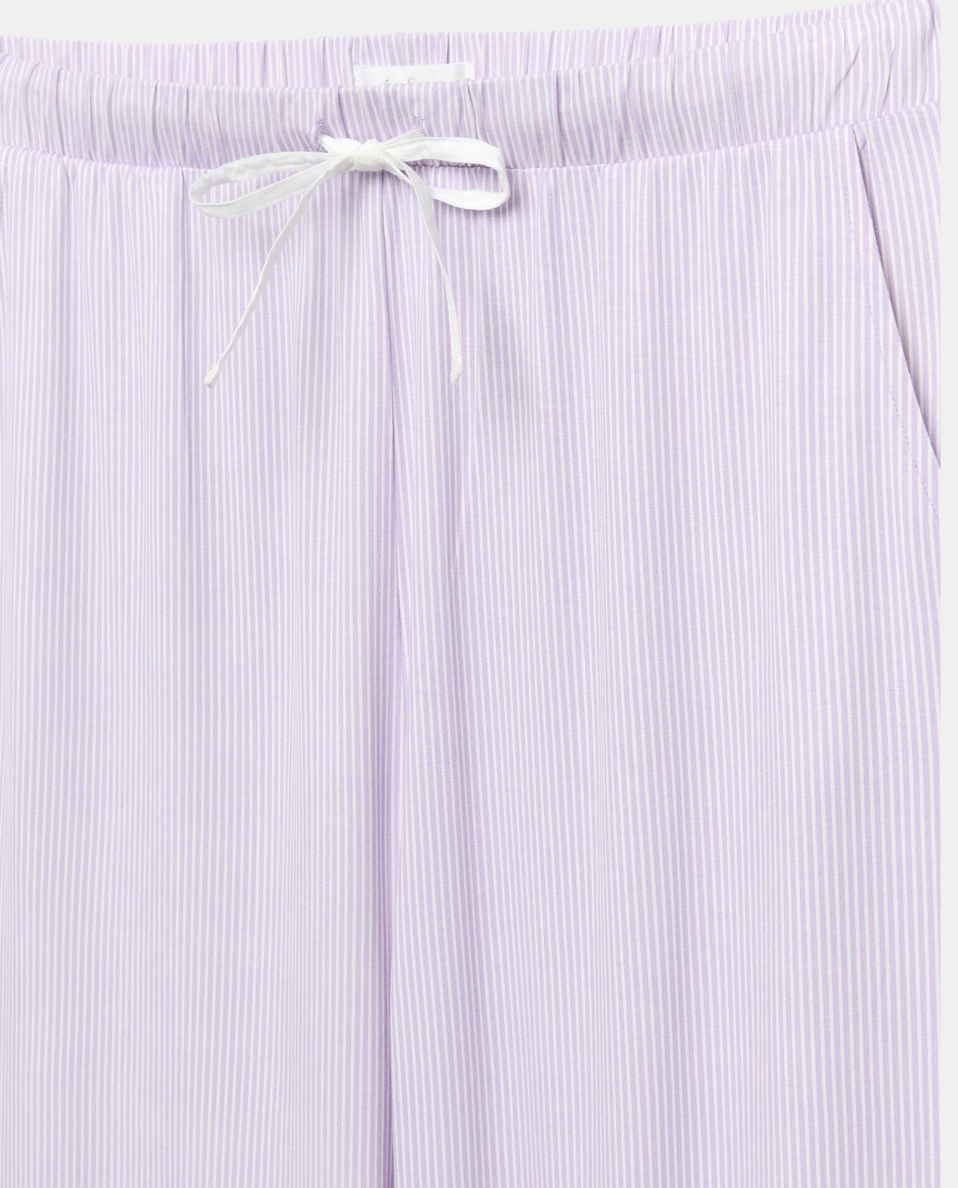 Calças com Estampado às Riscas Roxo-5
