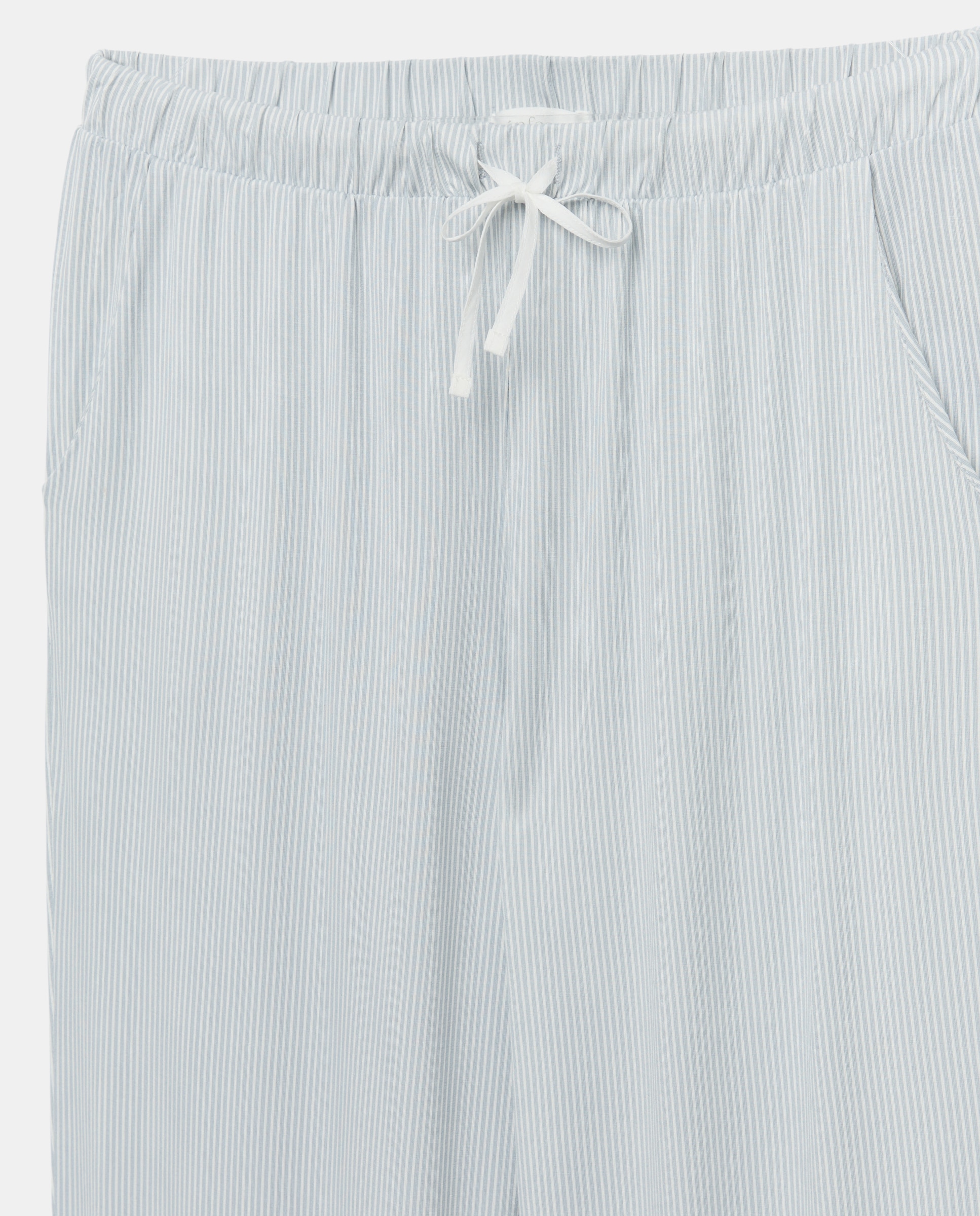 Calças às Riscas Estampadas Azul-5