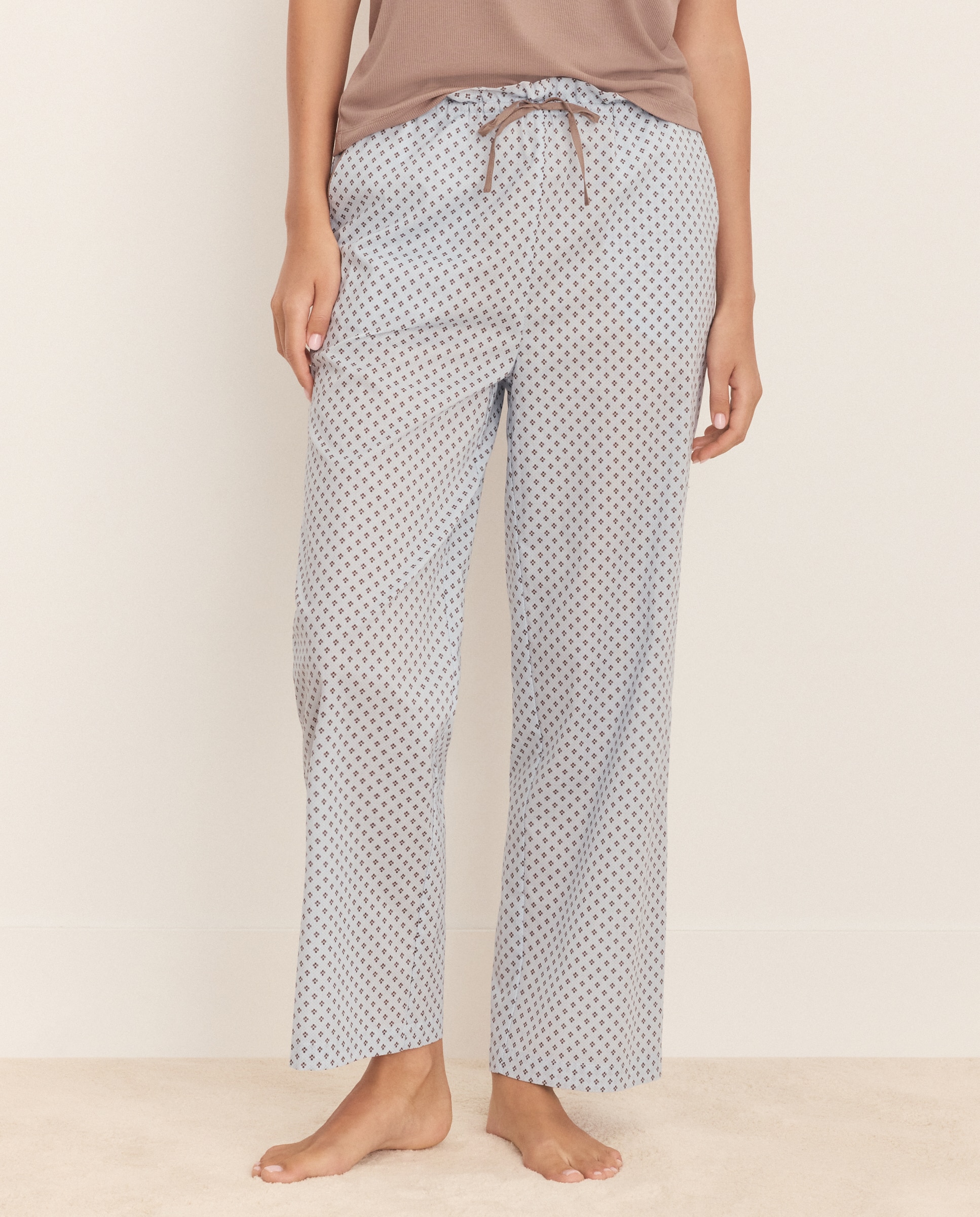 Calças de Pijama com Estampado Azul-2