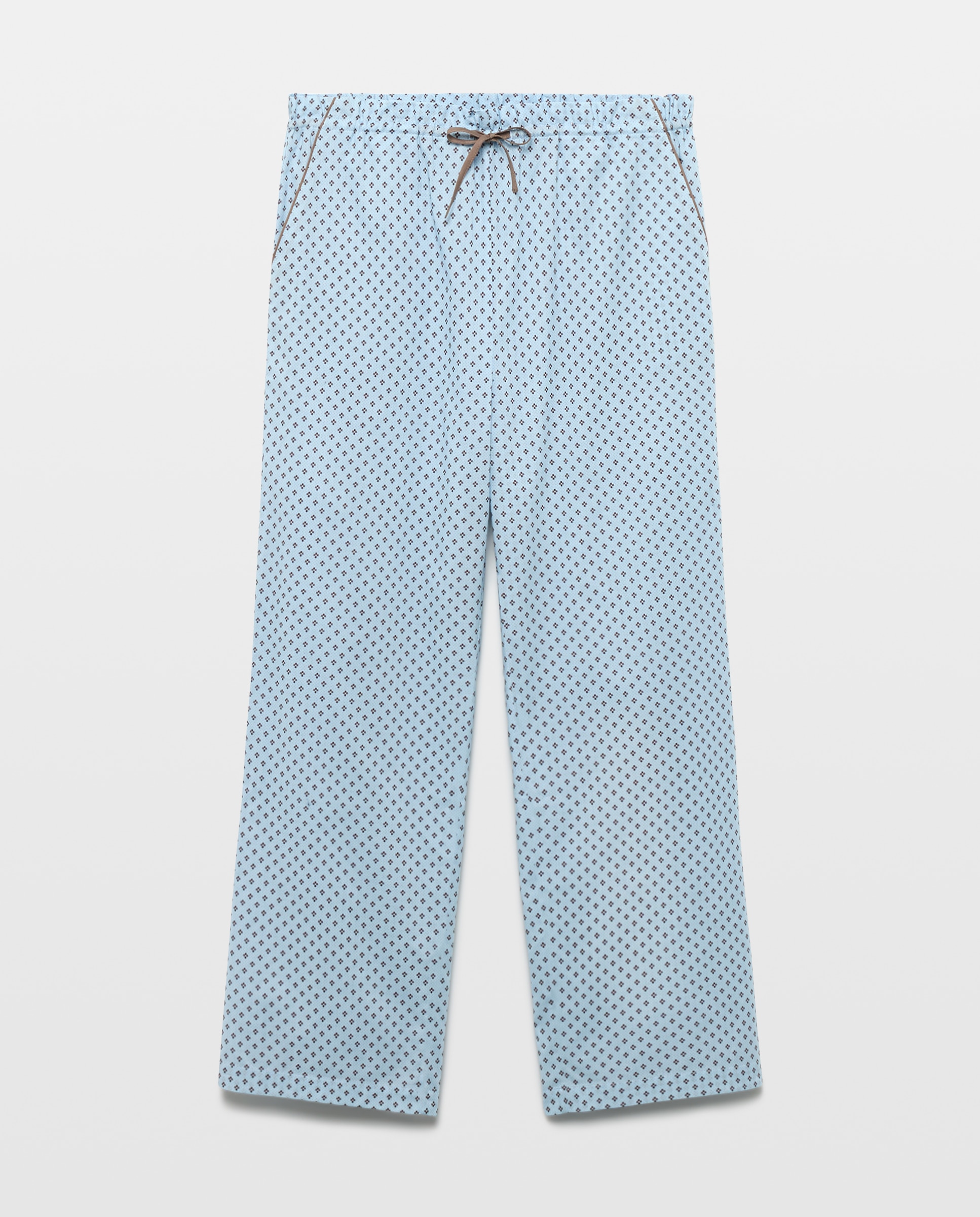 Calças de Pijama com Estampado Azul-4