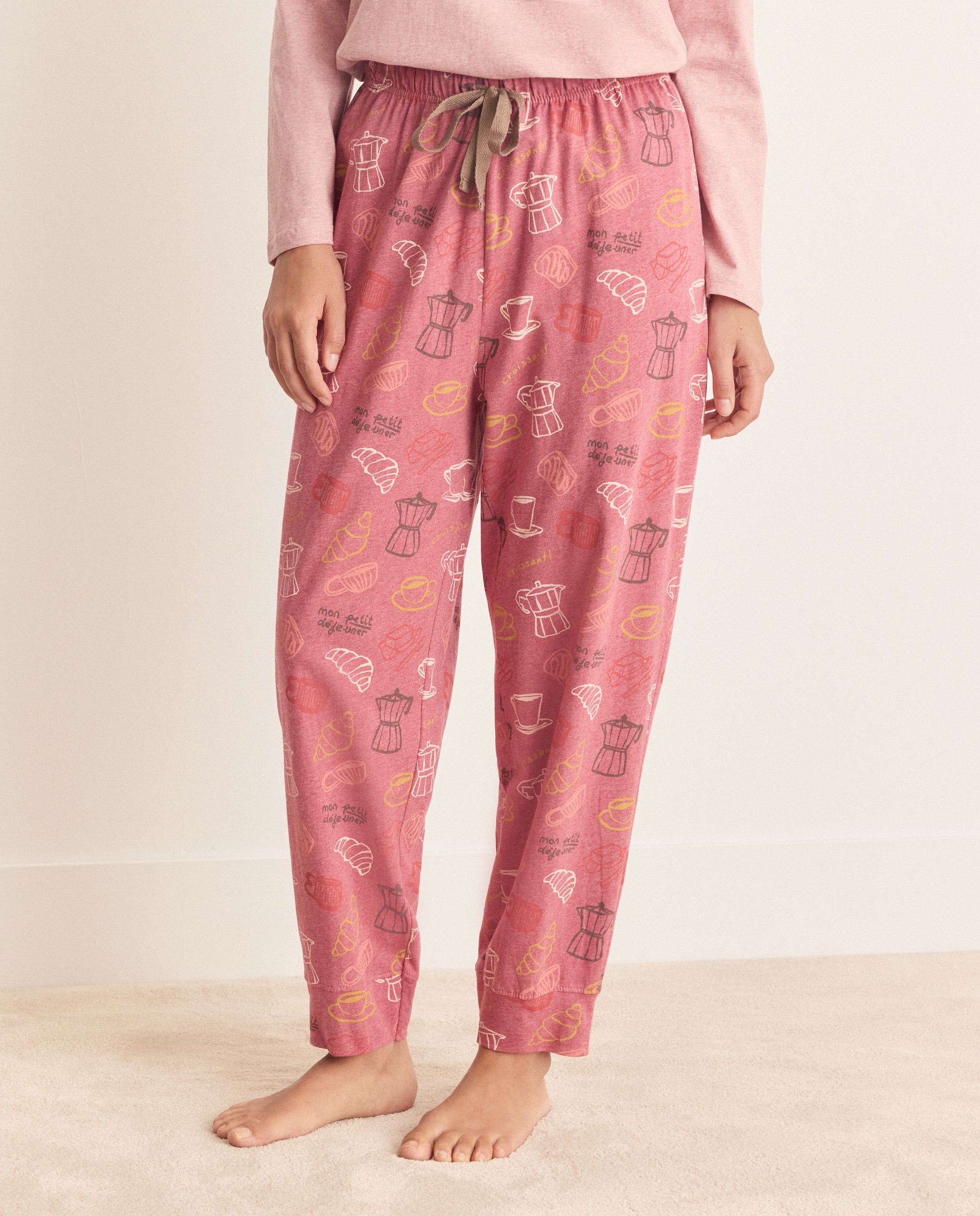Pantalón de mujer jogger estampado - Énfasis - Rosa Rosa-2