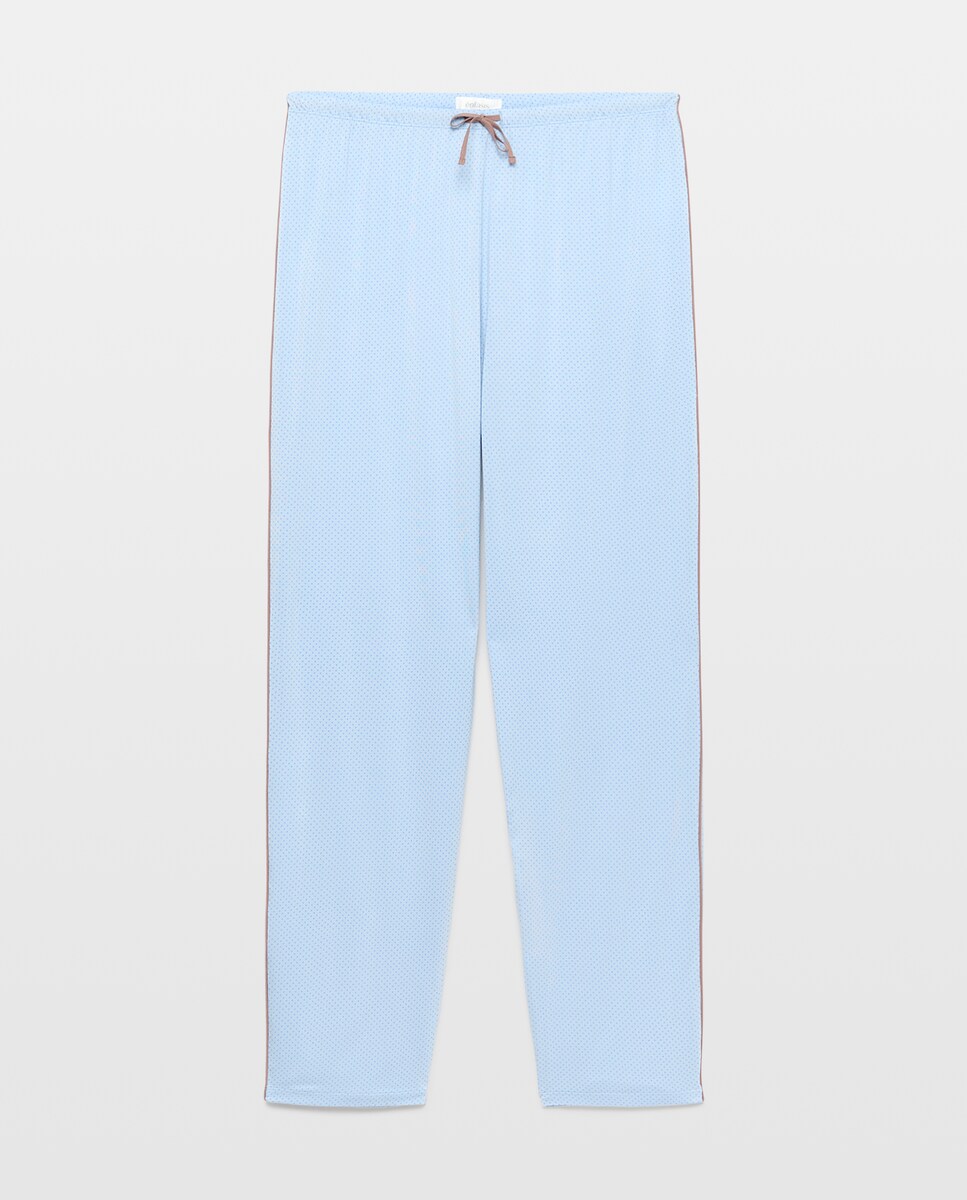 Imagen 1 de Pantalón largo de mujer con detalles en contraste Azul