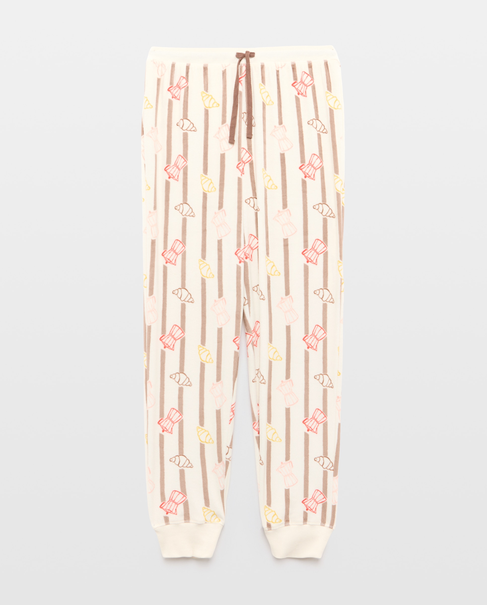 Pantalón de pijama estampado de mujer - Énfasis - Marrón Marrón-4