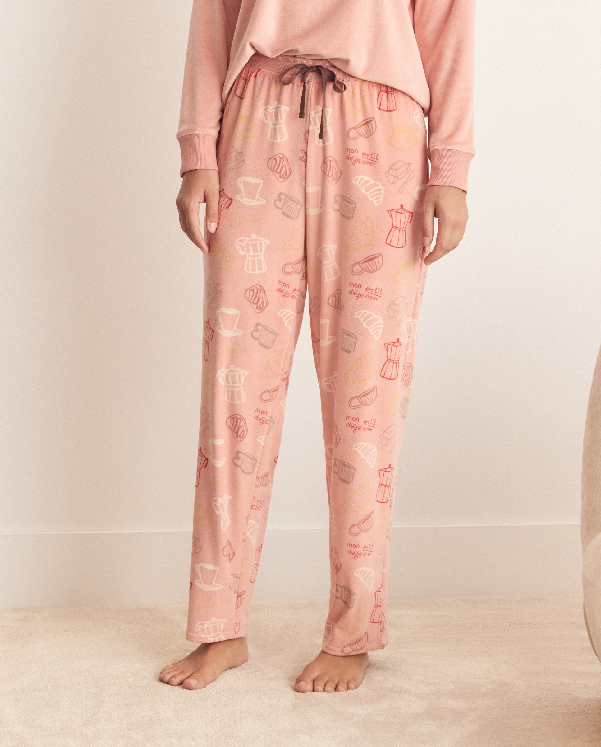 Pantalón de pijama estampado de mujer - Énfasis - Rosa Rosa-2