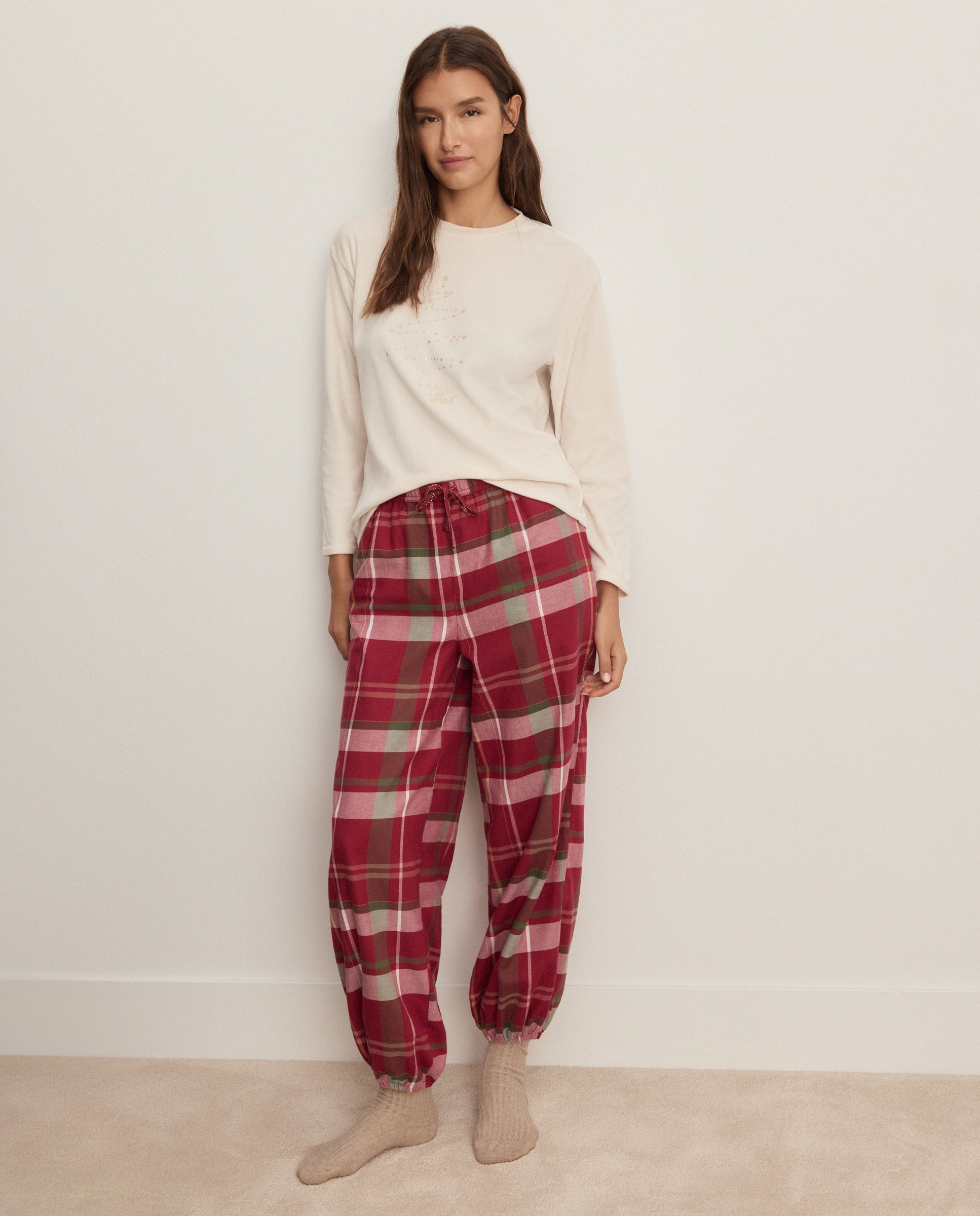 Imagen 1 de Pantalón de pijama estampado de mujer - Énfasis - Rojo Rojo