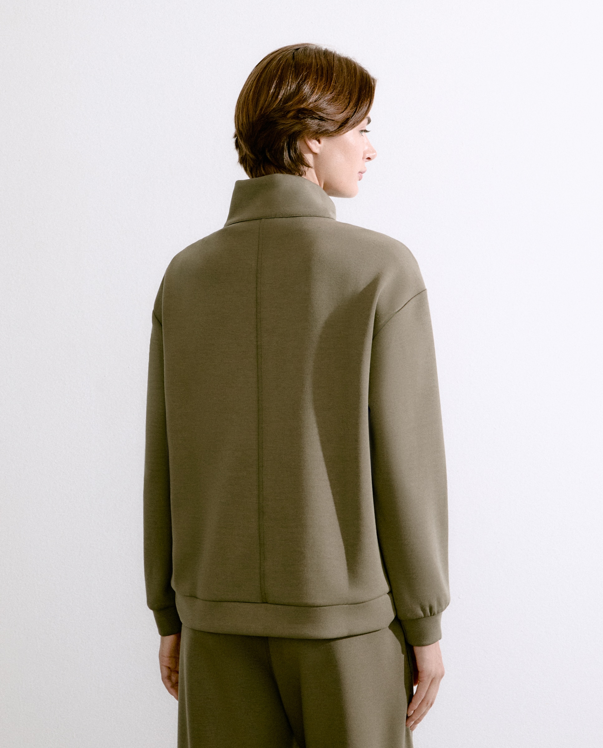 Casaco com fecho de correr e bolsos Verde-3