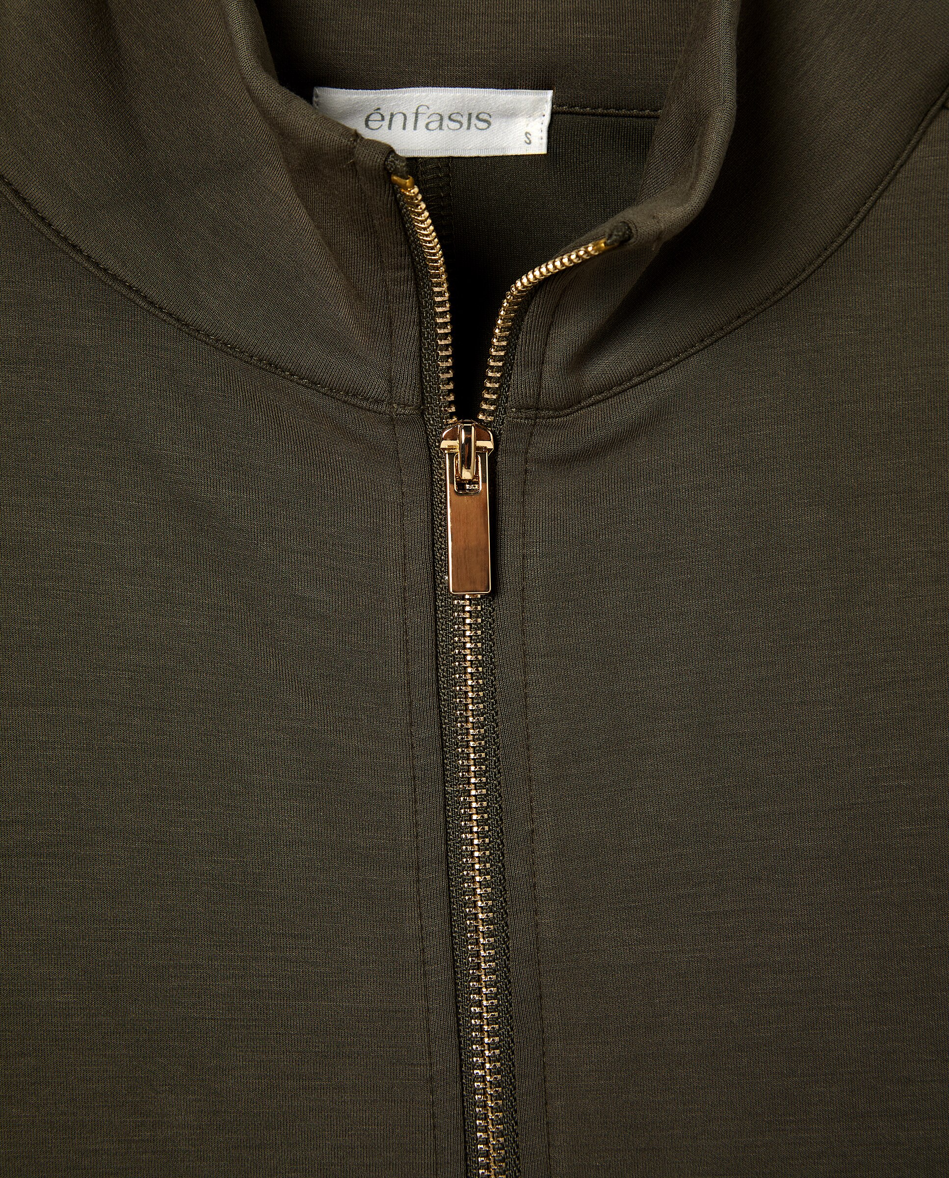 Casaco com fecho de correr e bolsos Verde-5