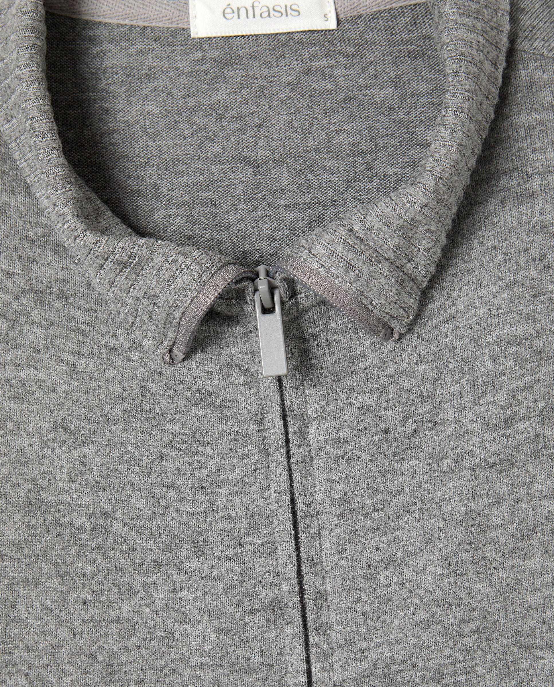 Sweatshirt com Fecho de Correr 820 Cinzento Médio-5