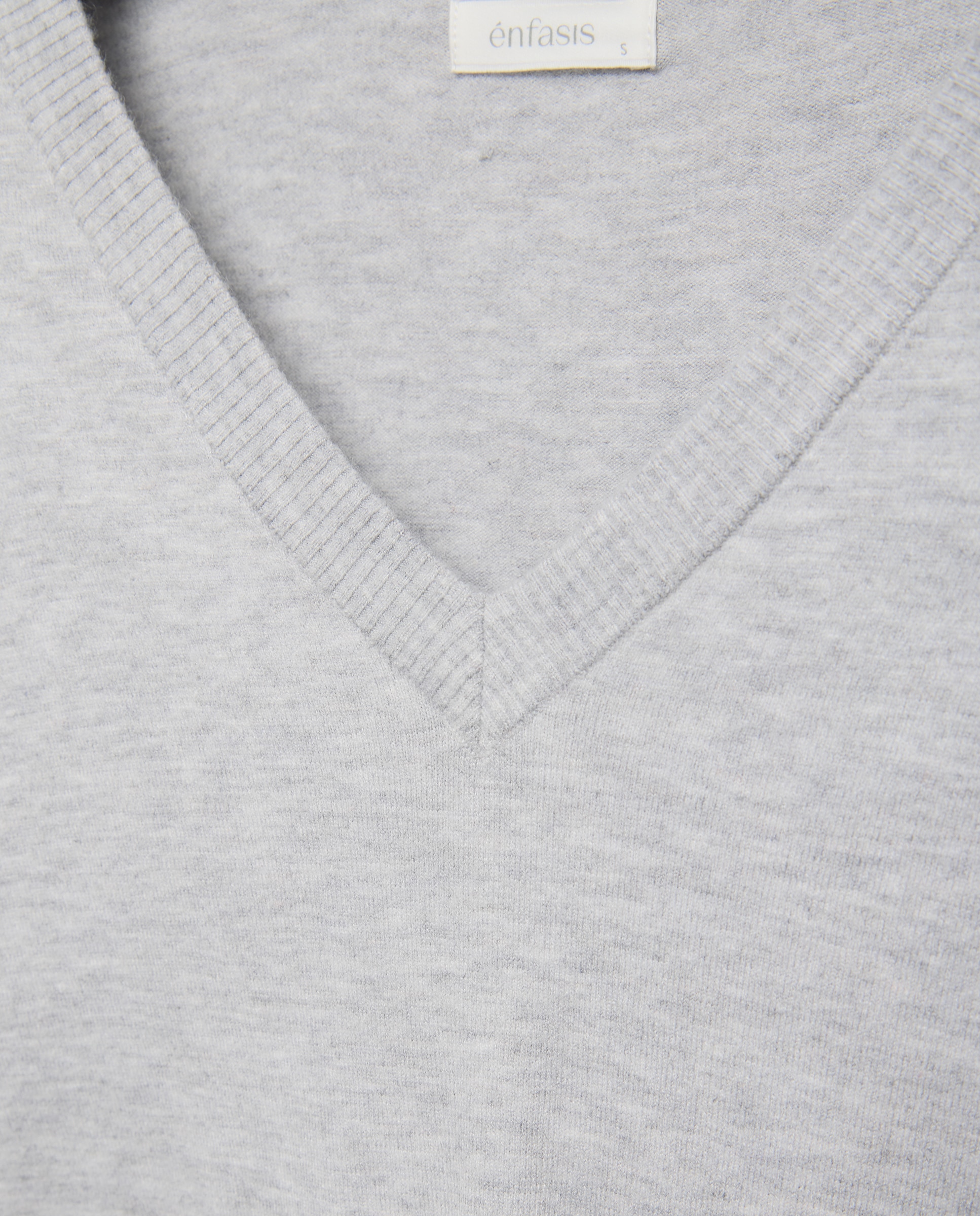 Camisola de malha de mulher com decote redondo 820 Cinzento Médio-5