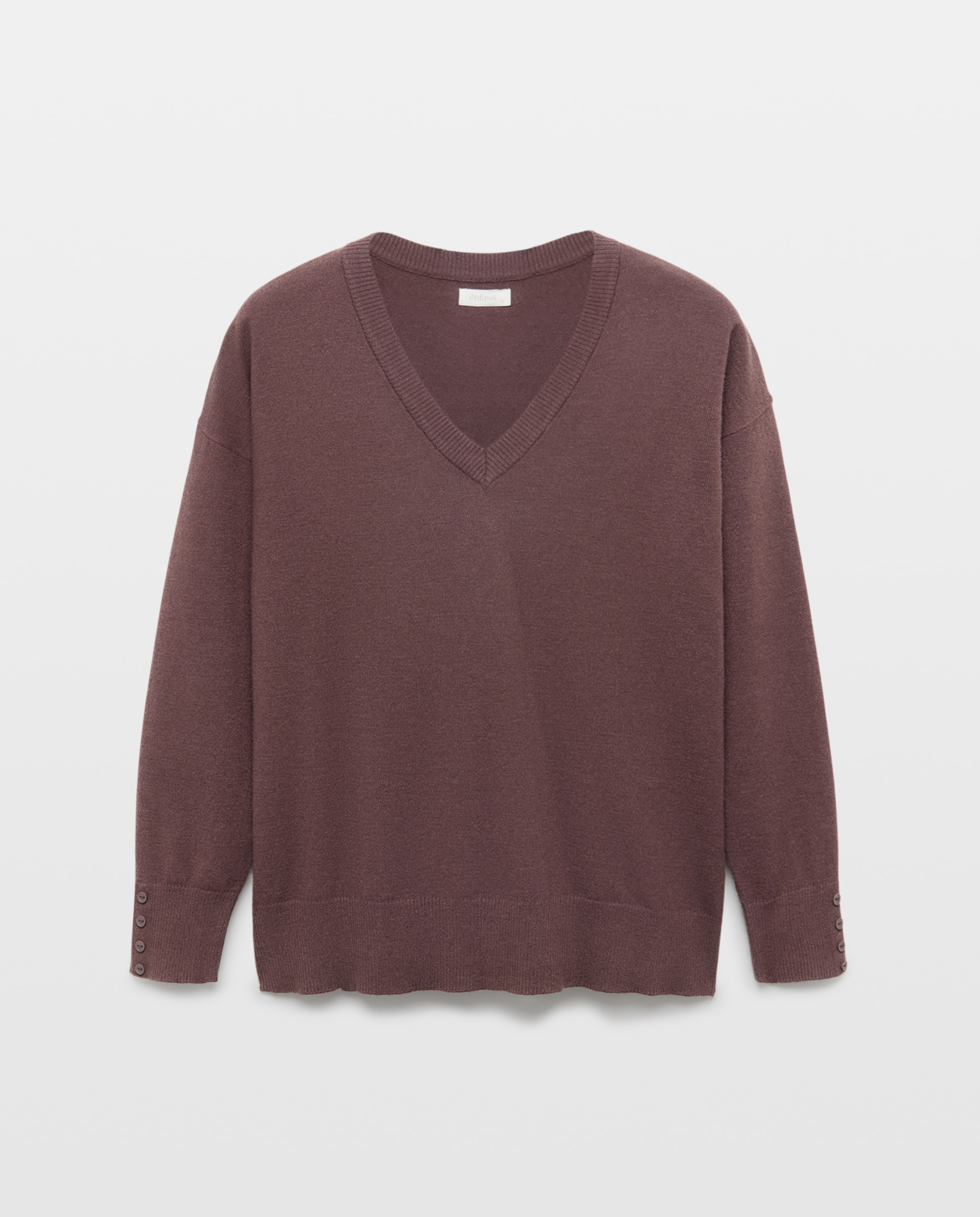 Imagen 4 de Jersey de mujer de cuello redondo - Énfasis - Marrón Marrón