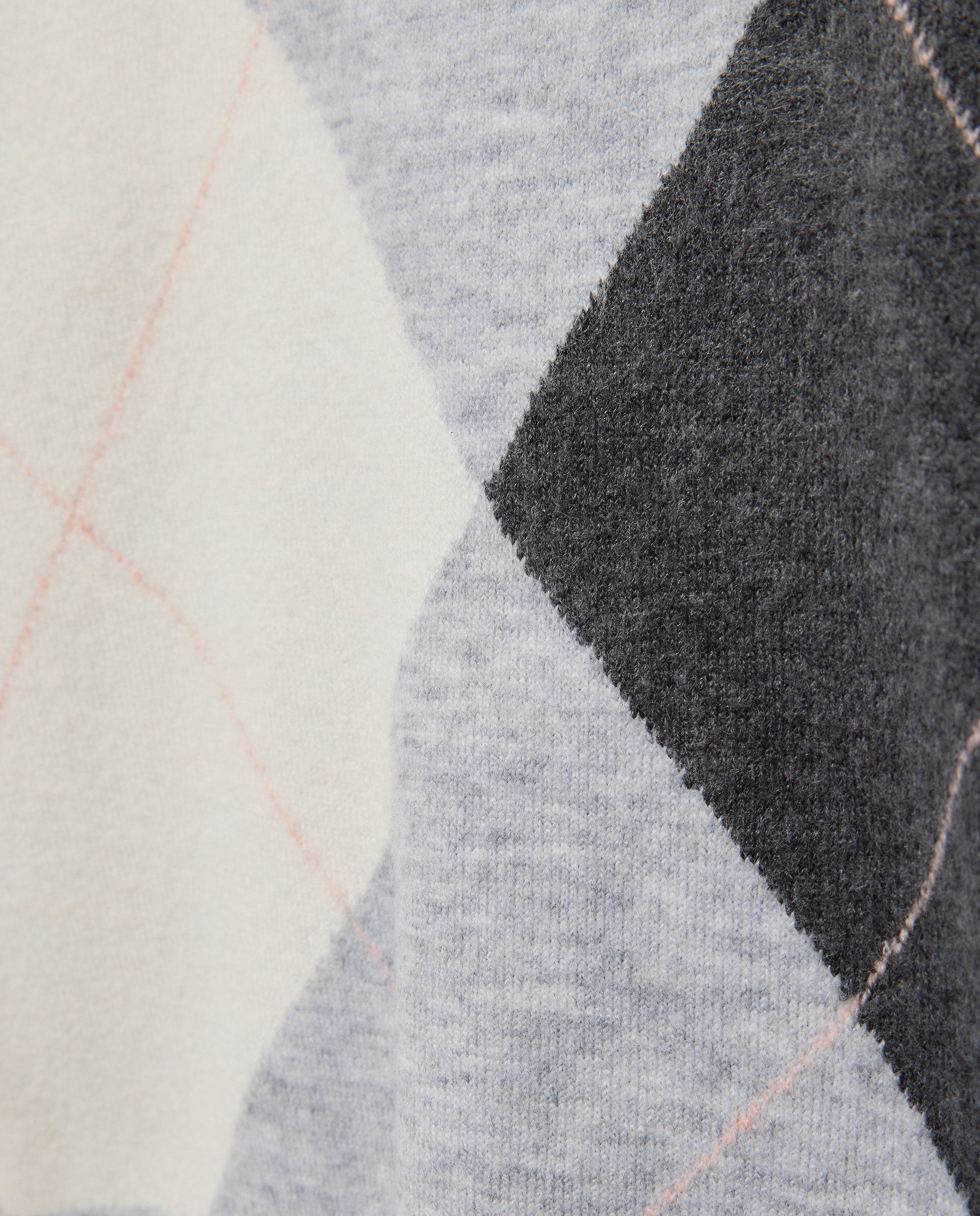 Camisola de Malha com Losangos 820 Cinzento Médio-5