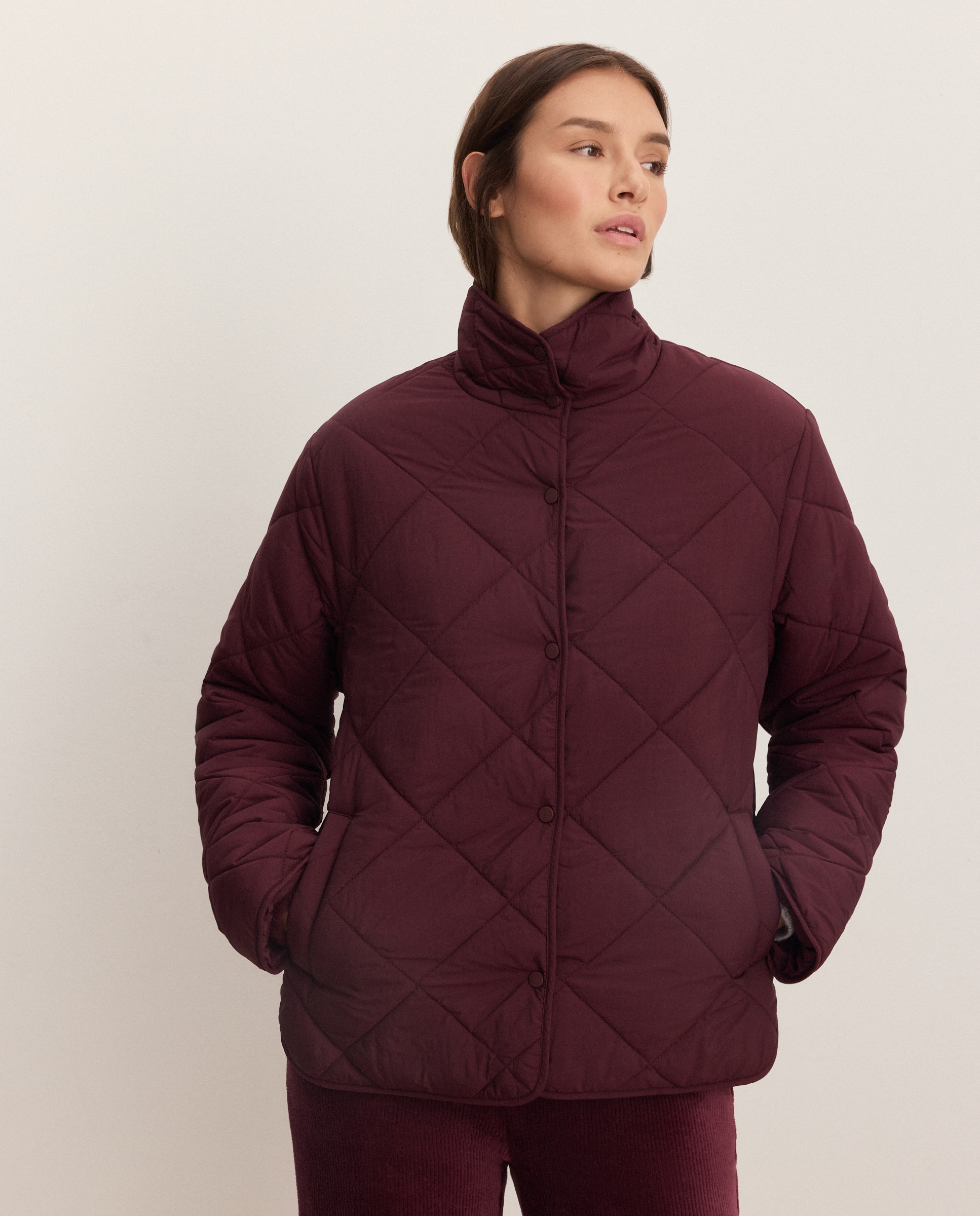 Chaqueta de mujer acolchada - Énfasis - Burdeos Burdeos-1
