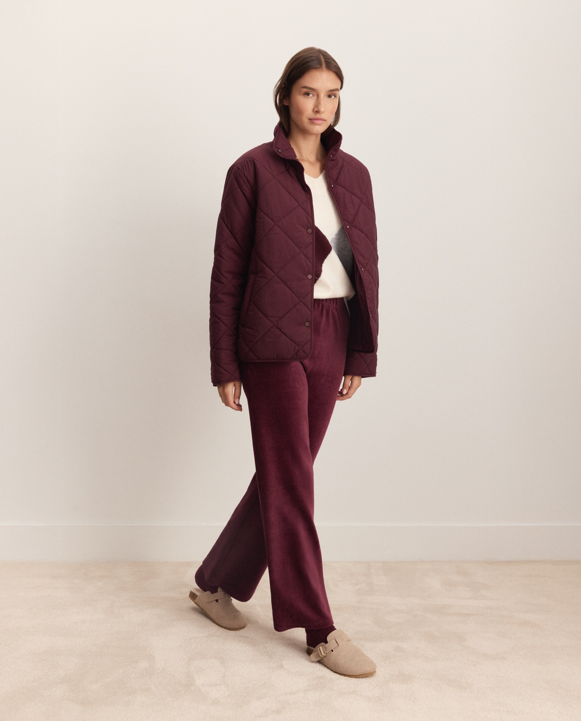 Chaqueta de mujer acolchada - Énfasis - Burdeos Burdeos-2