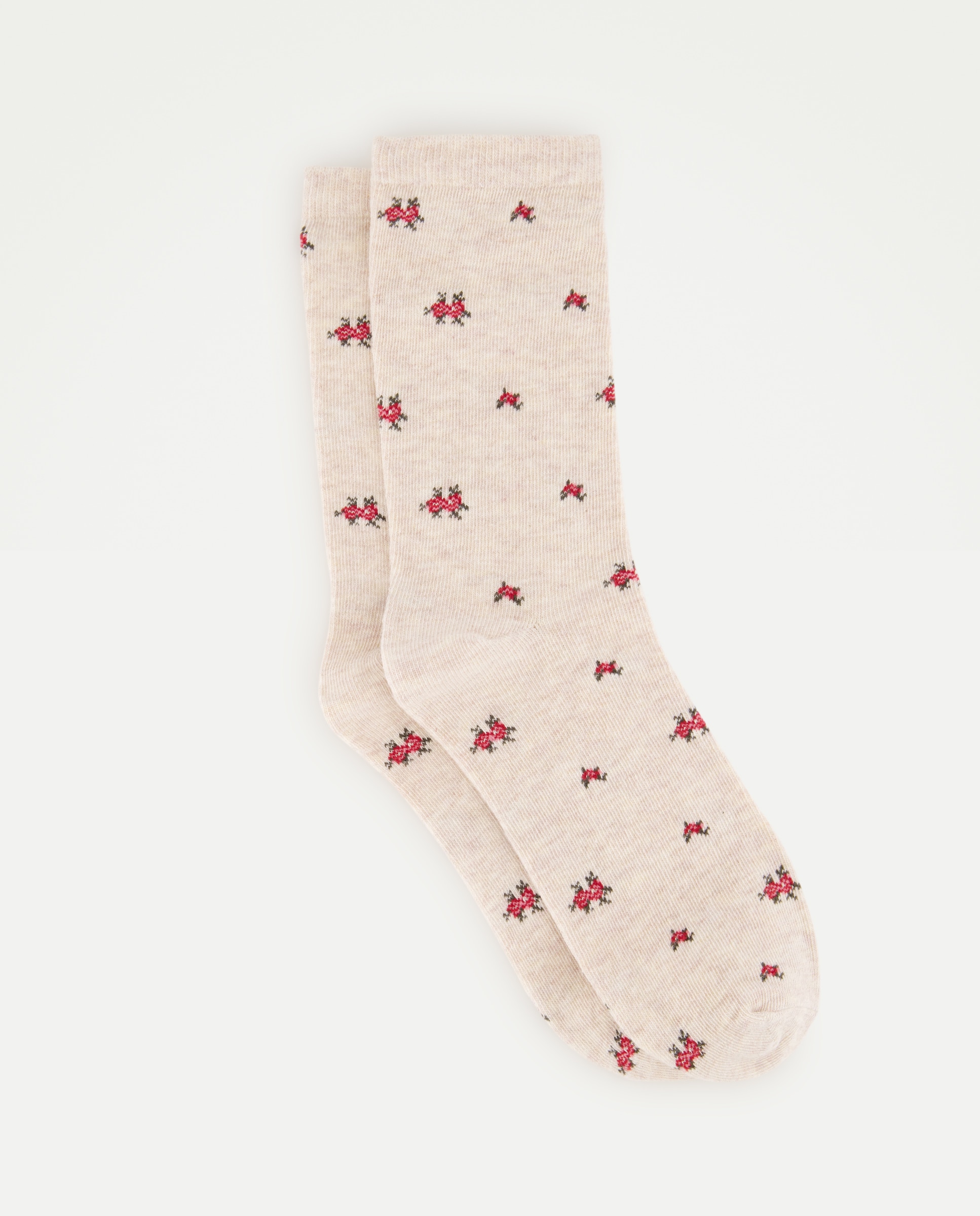 Imagem 0 de Meias Médias de Algodão com Estampado Floral