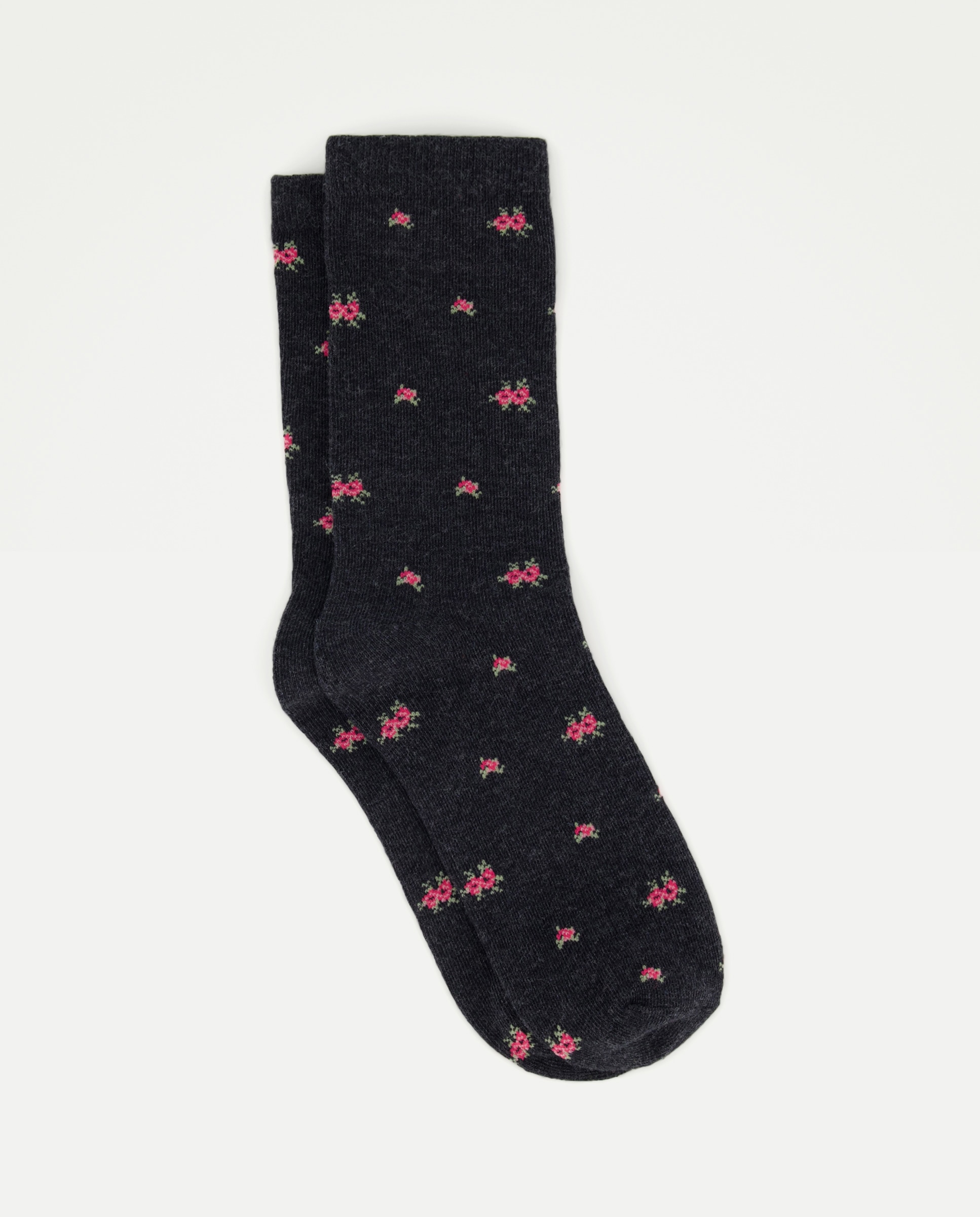 Imagem 0 de Meias Médias de Algodão com Estampado Floral