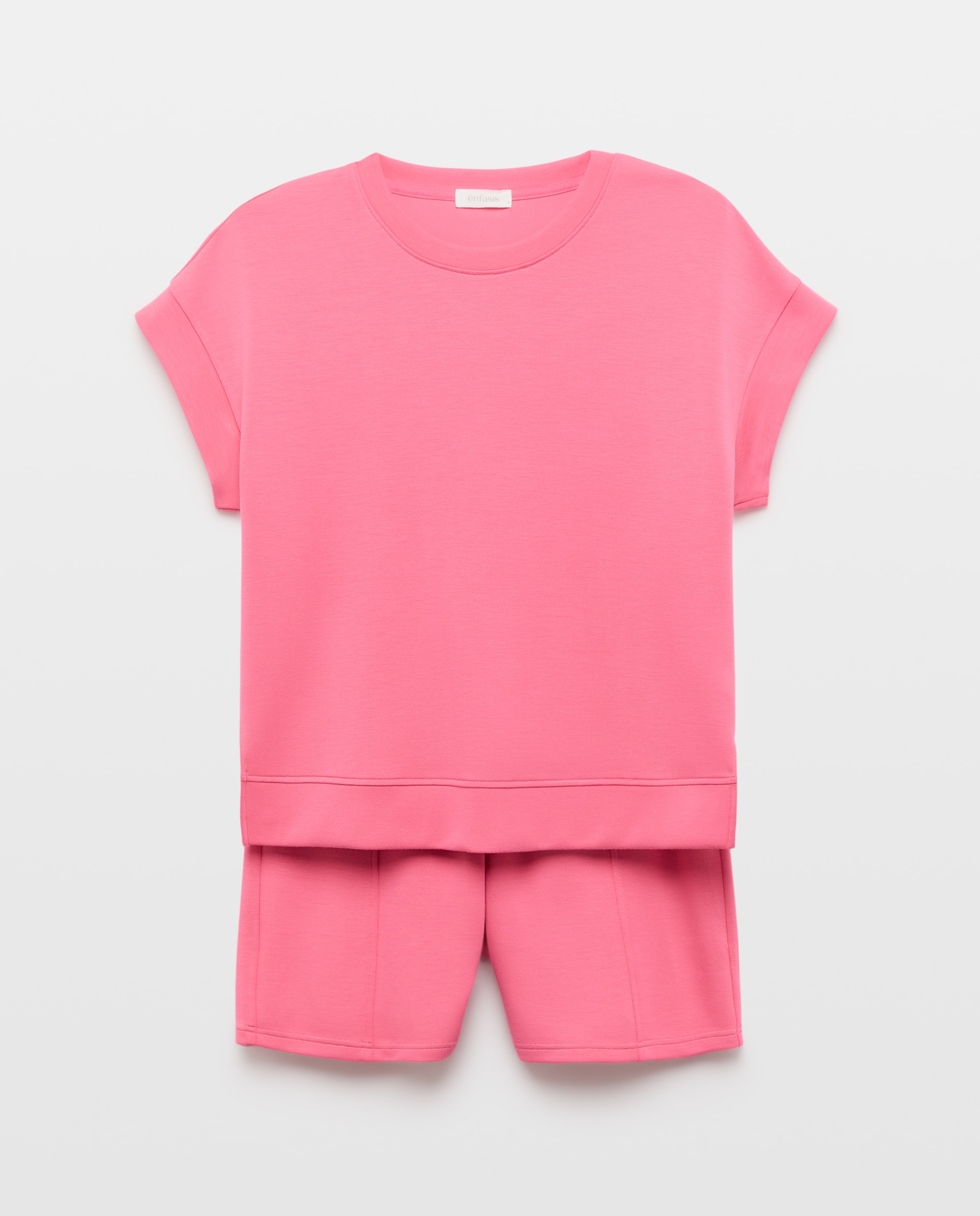 Conjunto de Calções e T-shirt de Manga Curta 200 Rosa-4